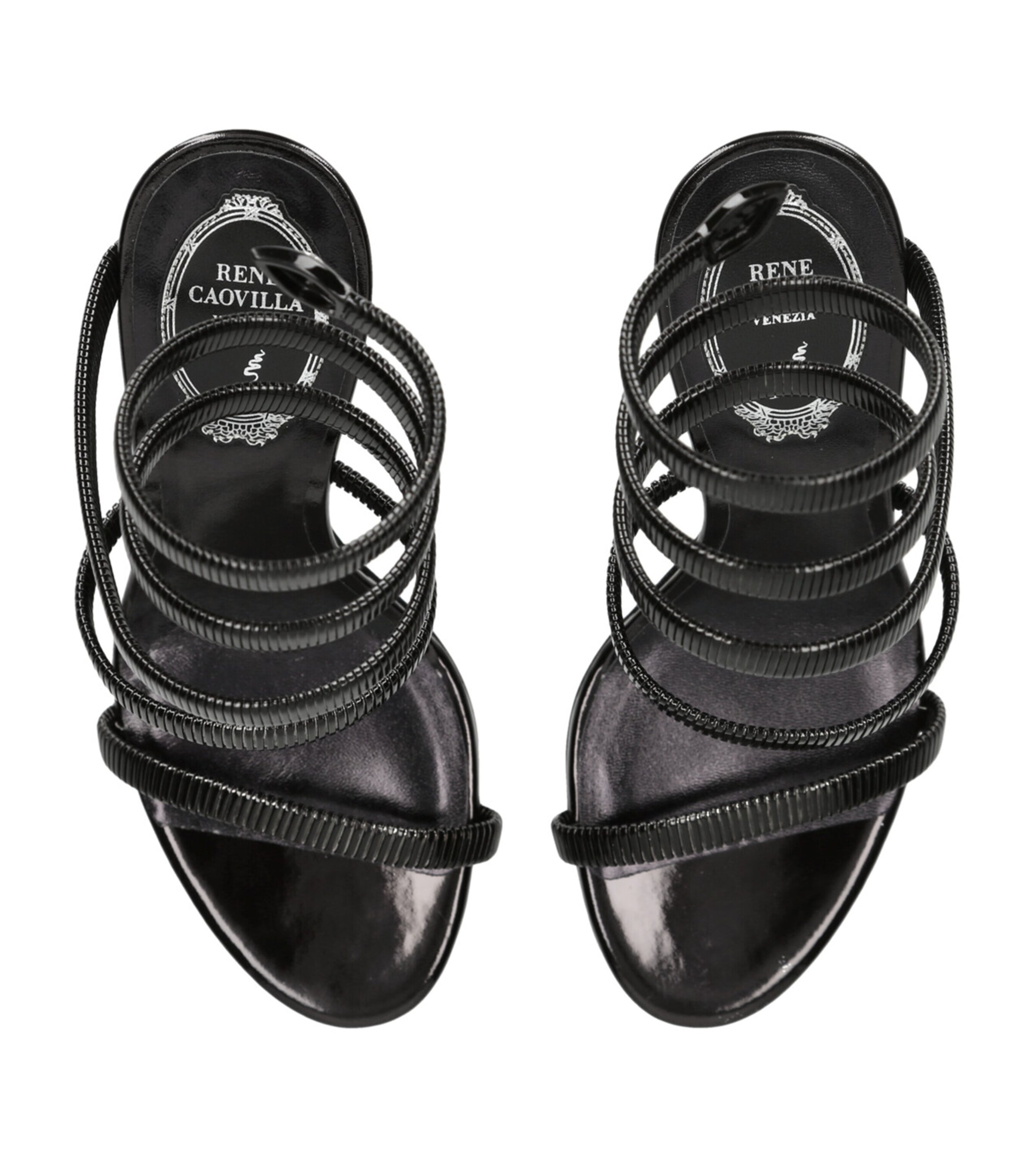 René Caovilla Suede Juniper Sandals 105 Black Image 4