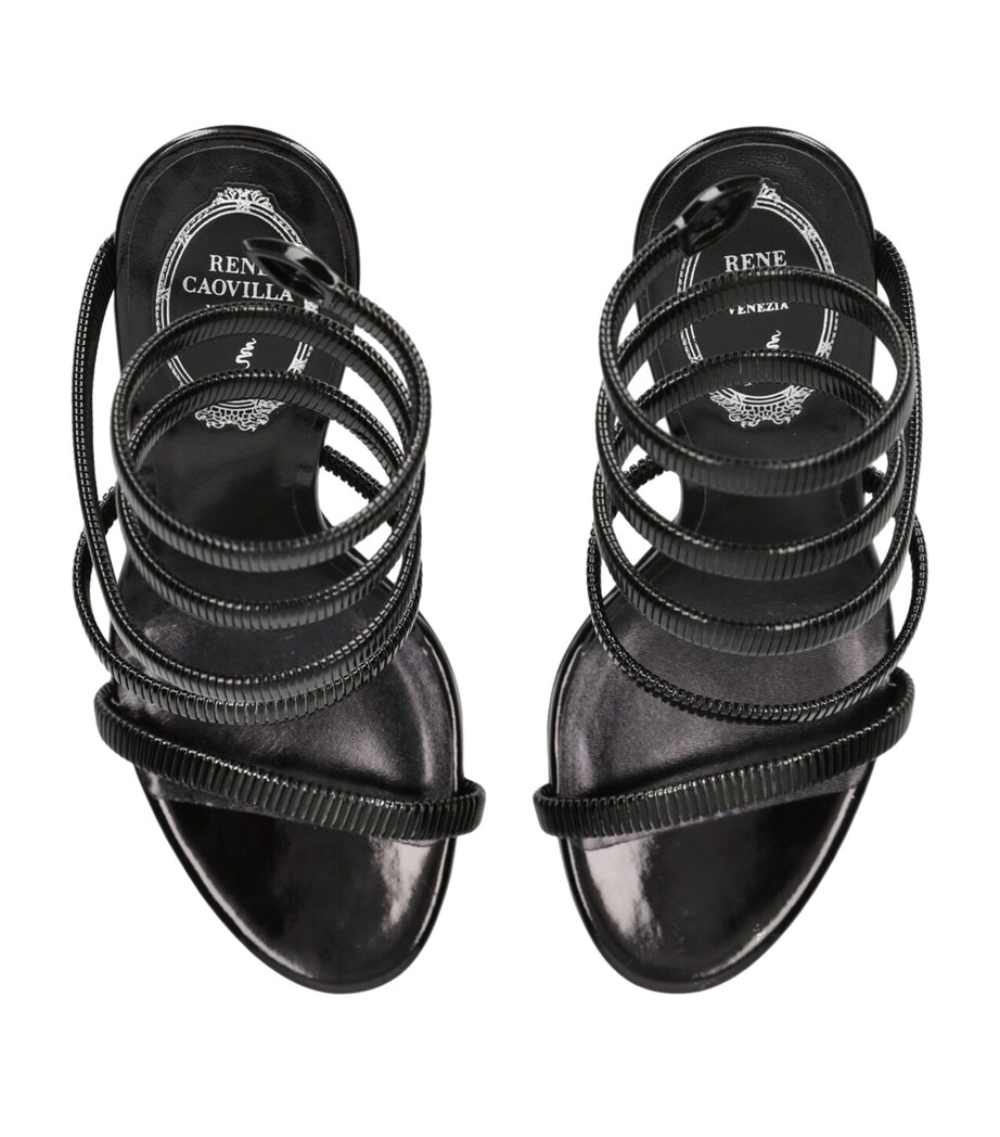 René Caovilla Suede Juniper Sandals 105 Black Image 4