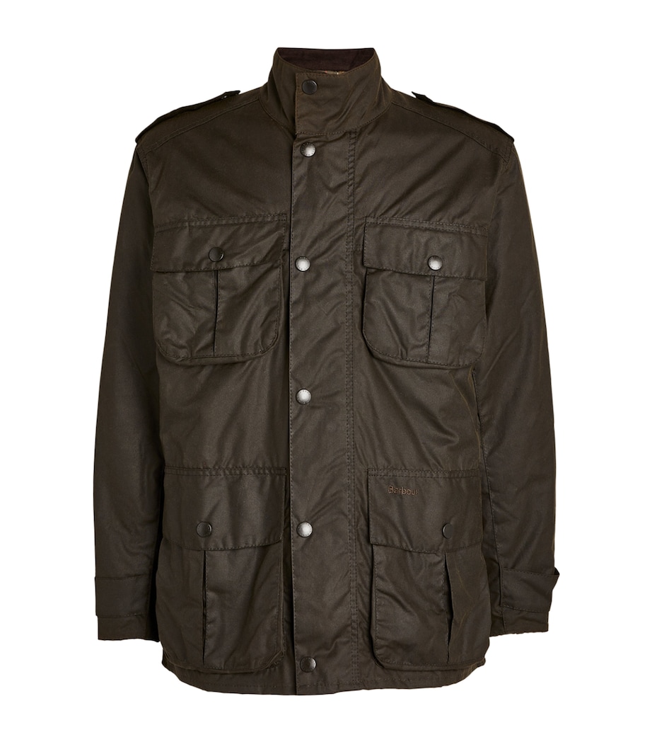 Barbour Mens Waxed Trooper Jacket Olive Image 1