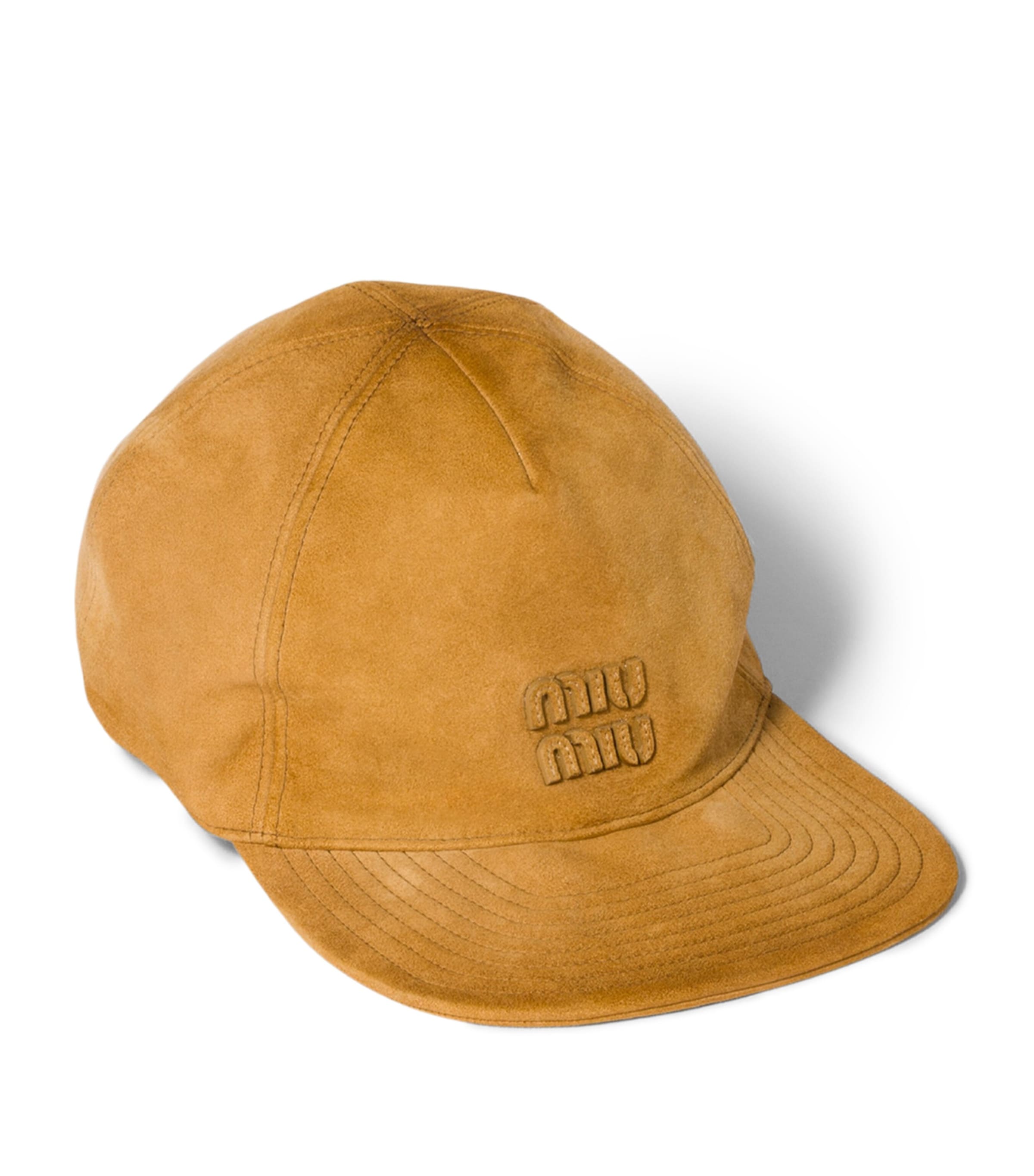 Miu Miu Suede Logo Baseball Cap Neutral Image 1