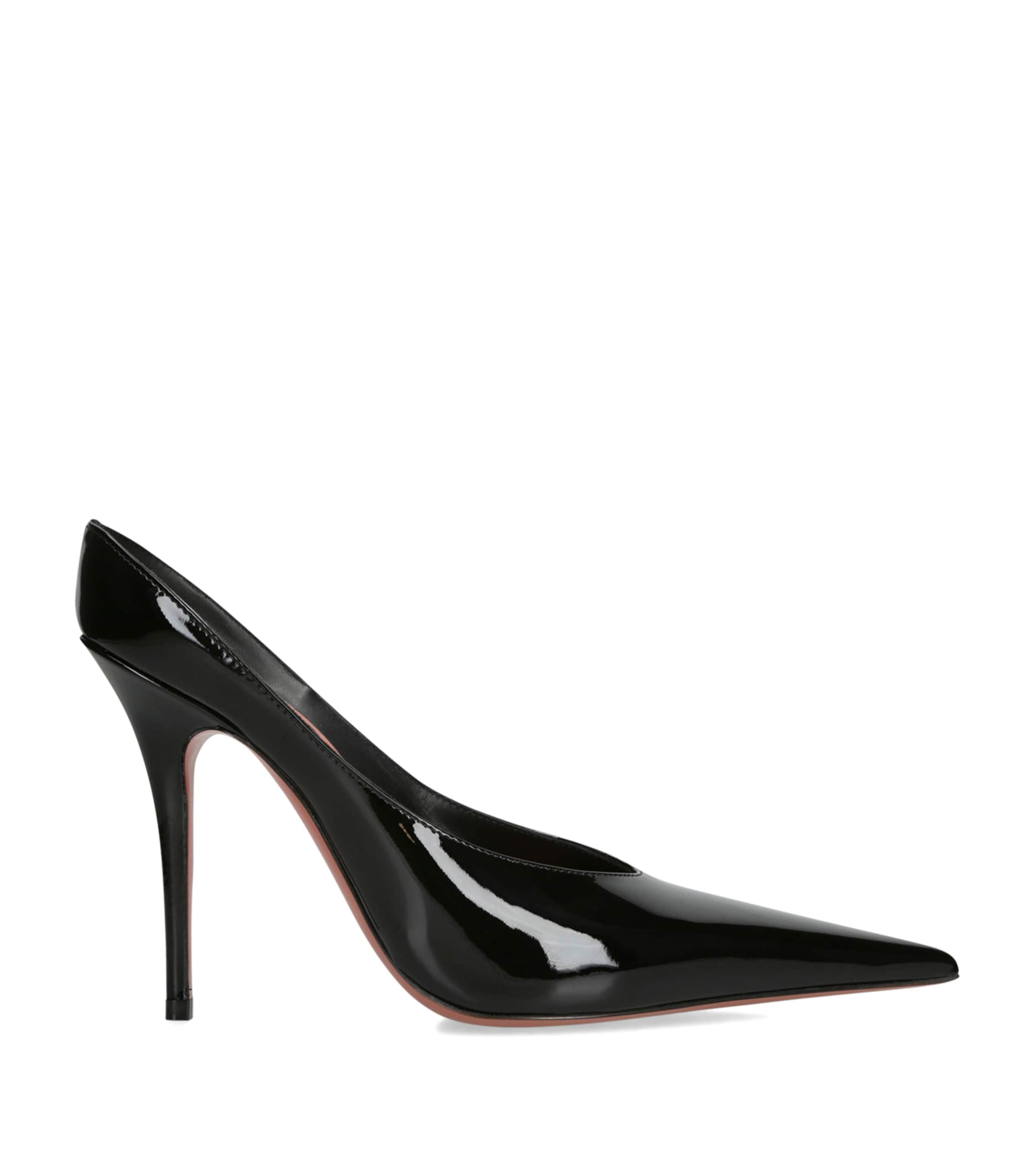 Amina Muaddi Patent Leather Anok Mules 105 | Harrods US