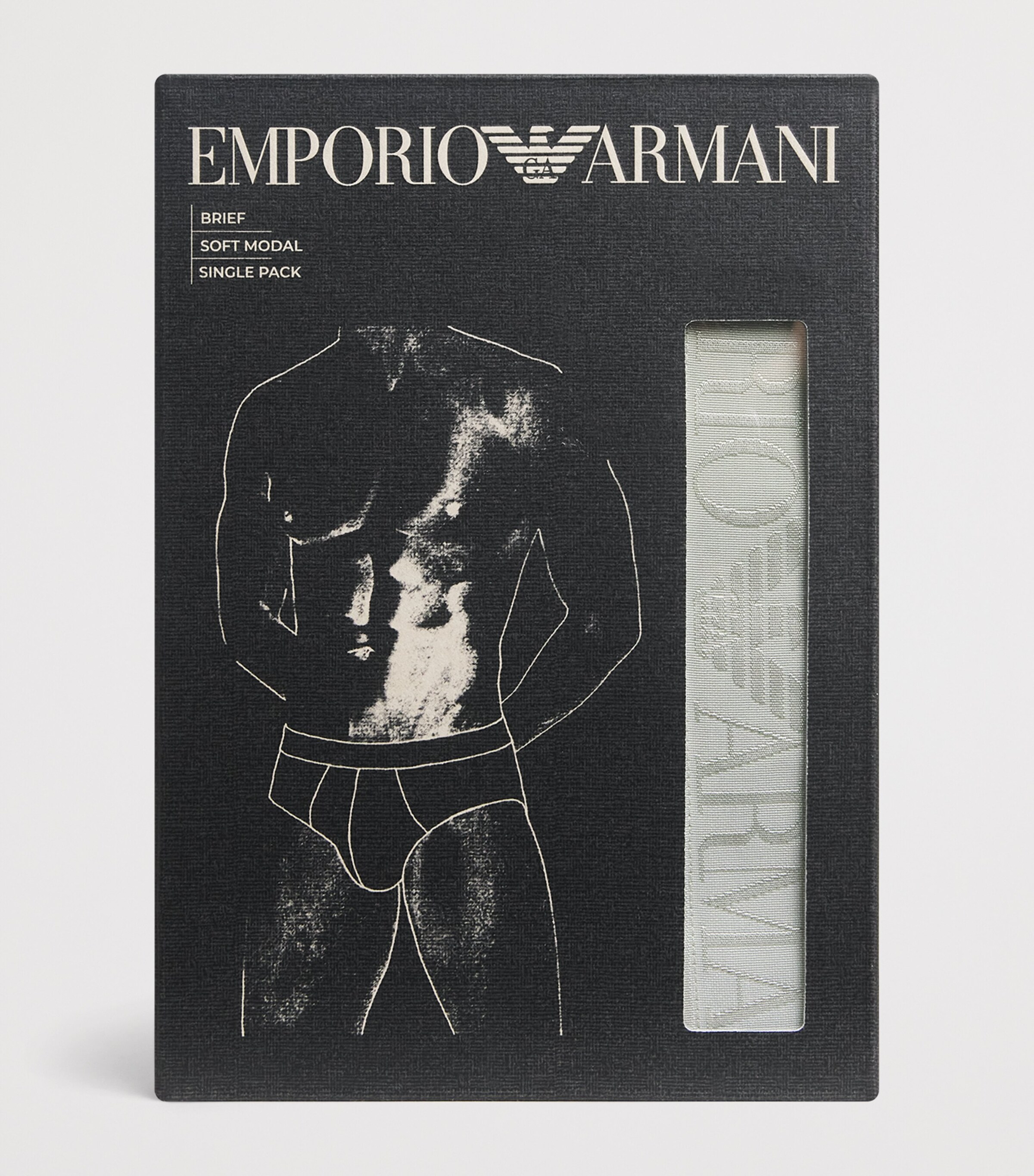 Emporio Armani Mens Modal Logo Briefs Mineral Image 4