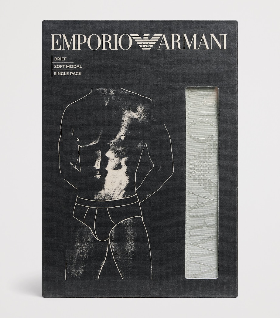 Emporio Armani Mens Modal Logo Briefs Mineral Image 4
