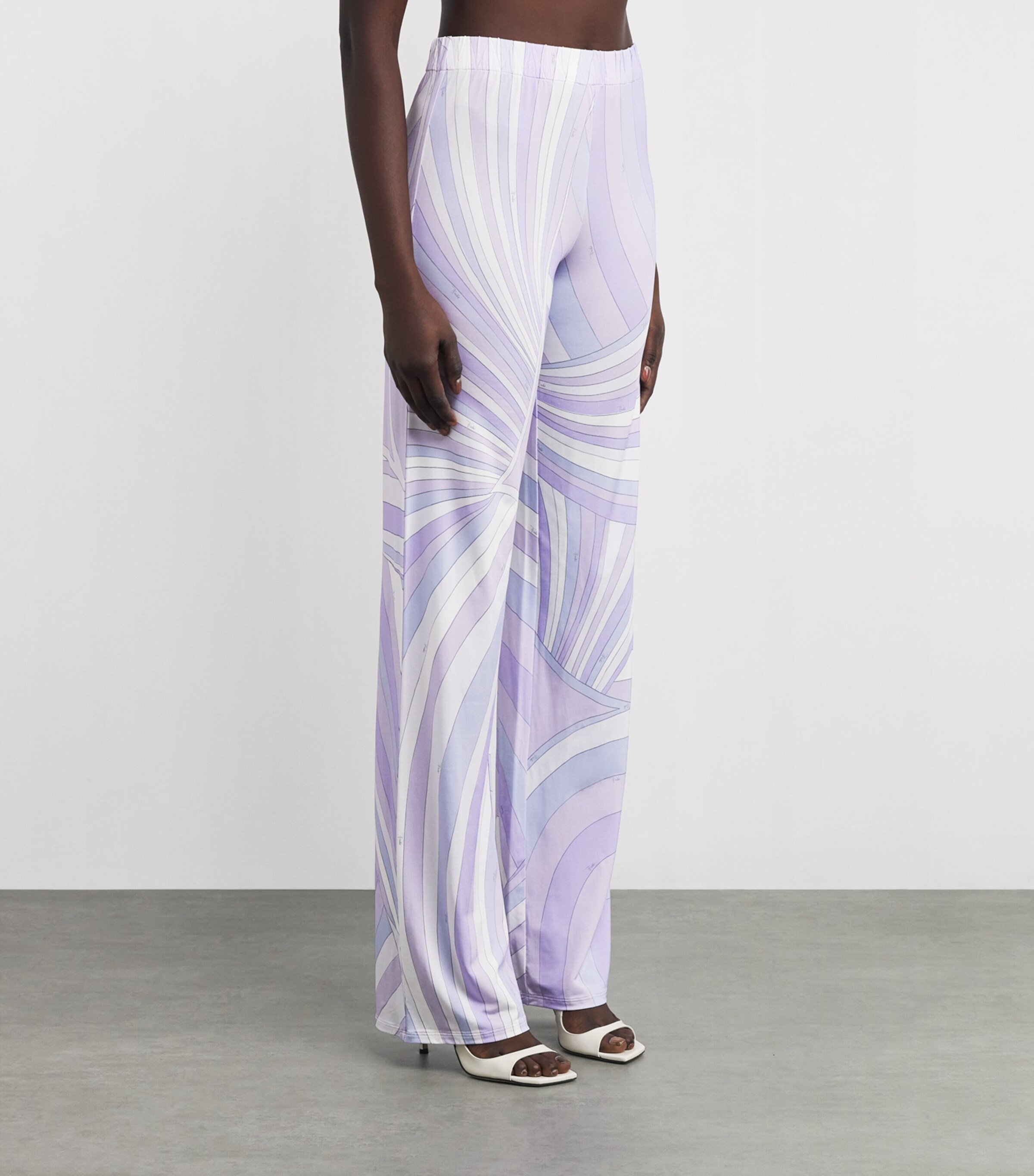 Satin Straight Trousers 009/LAVANDER Image 3