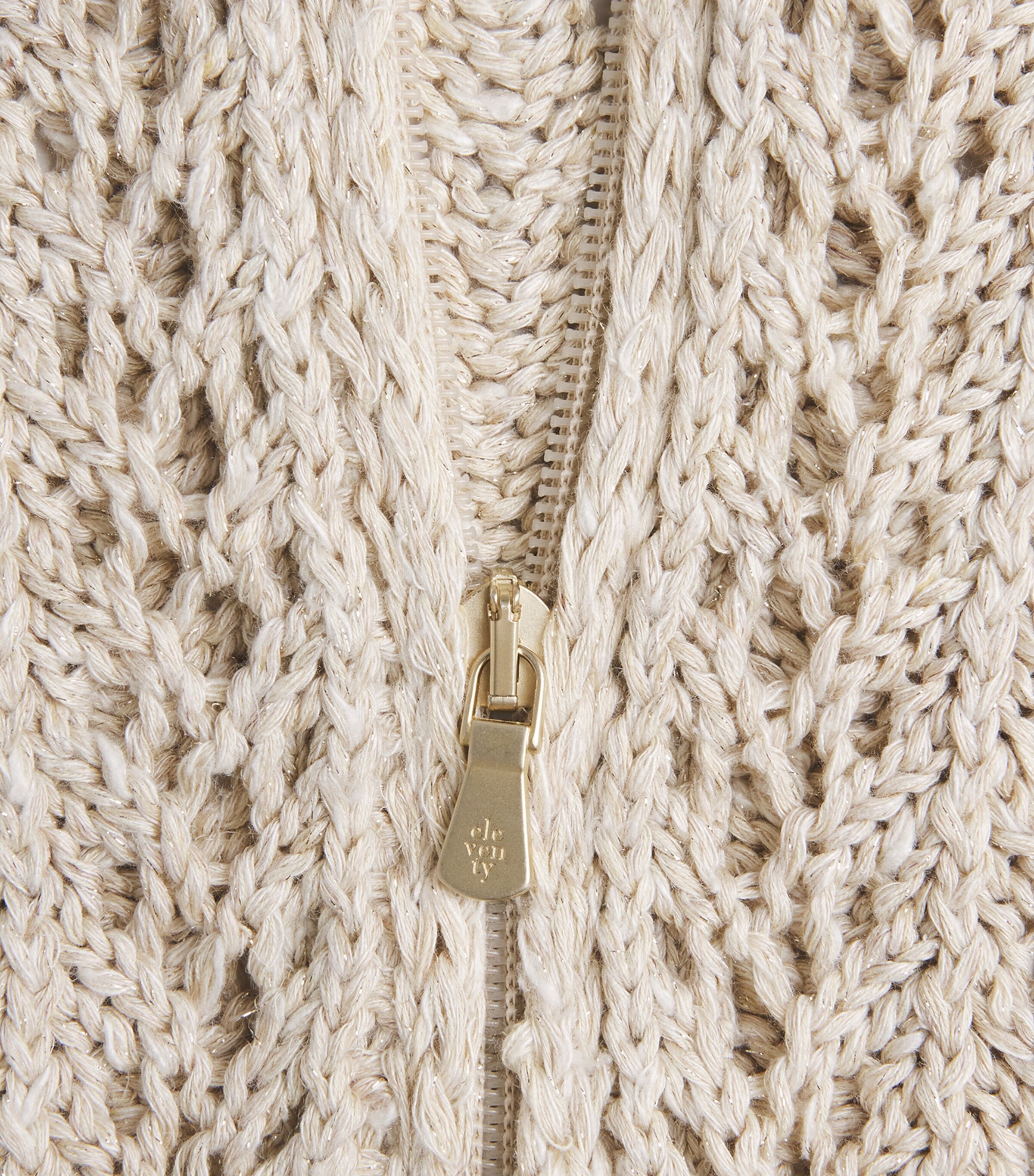 Eleventy Womens Cotton-Linen-Blend Knitted Cardigan Avorio Image 6