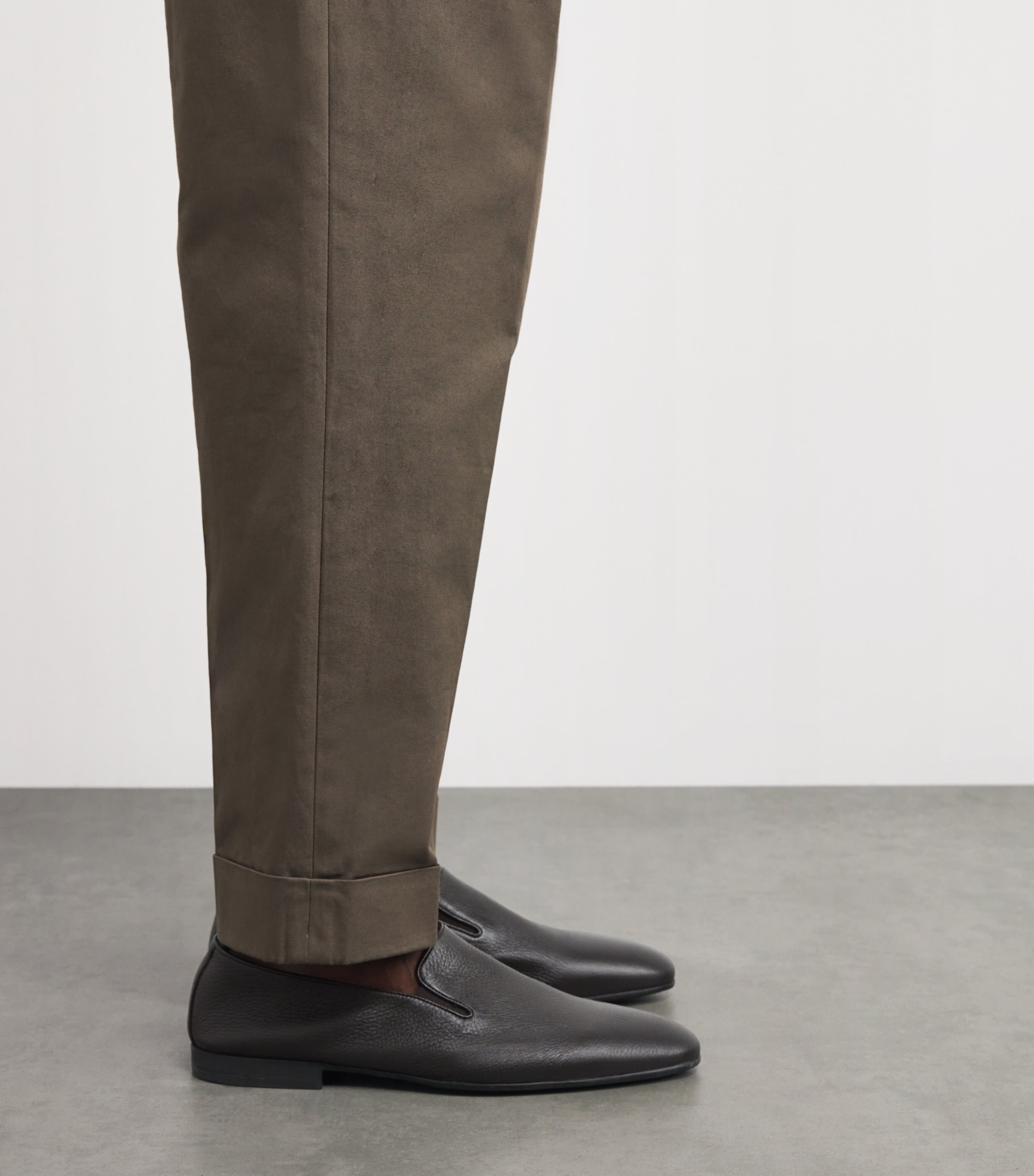 Leather Slippers DARK BROWN Image 2