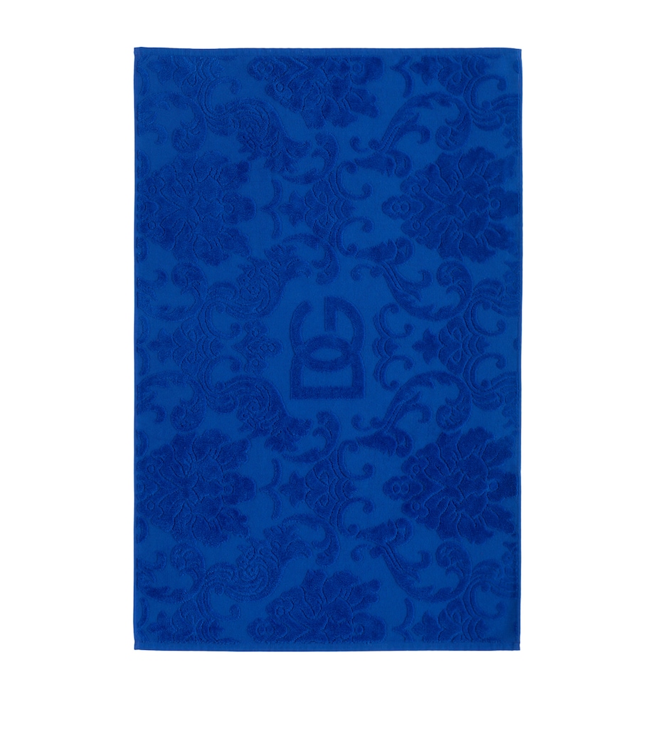 Dolce&Gabbana Casa Logo Bath Mat (87cm x 54cm) Blu Image 1