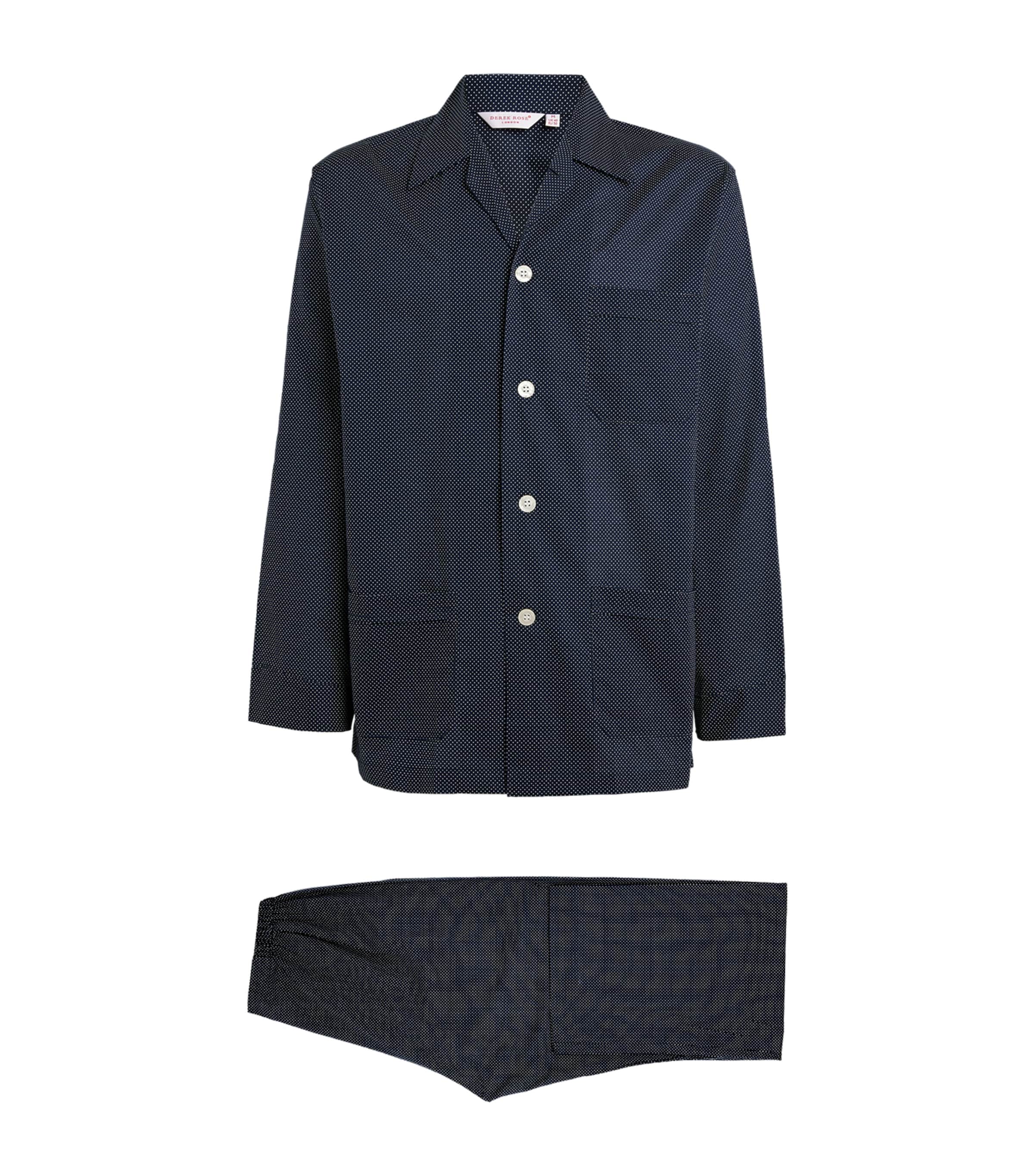 Derek Rose Polka Dot Two-piece Pyjamas In Navy