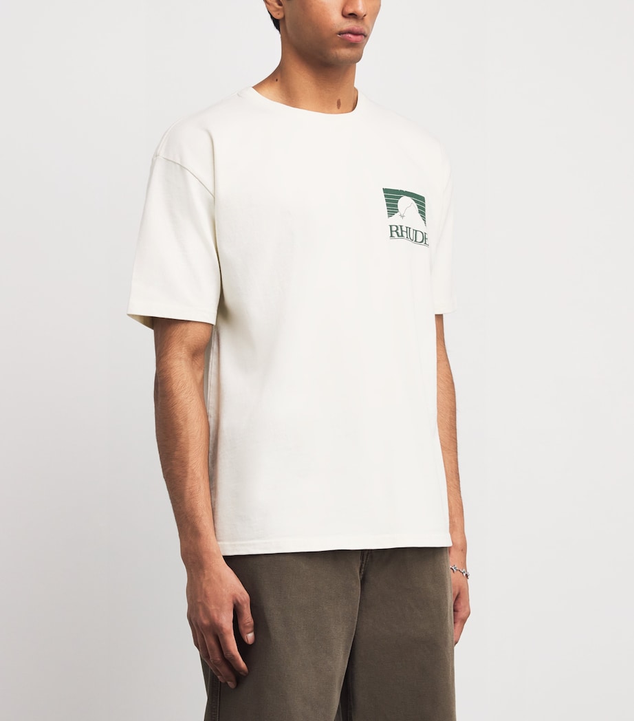 Cotton Printed Moonlight T-Shirt WHITE/ GREEN 6044 Image 3