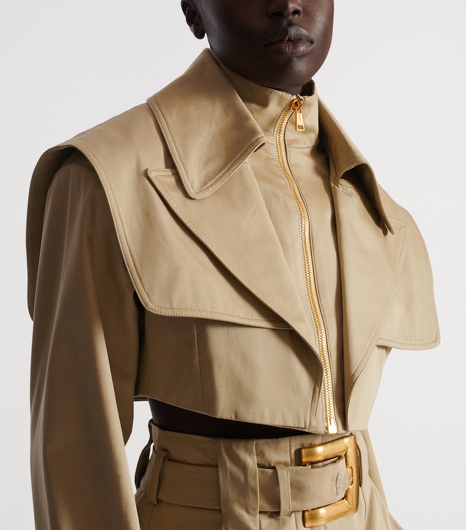 Cotton Cropped Jacket 0AN SABLE Image 6