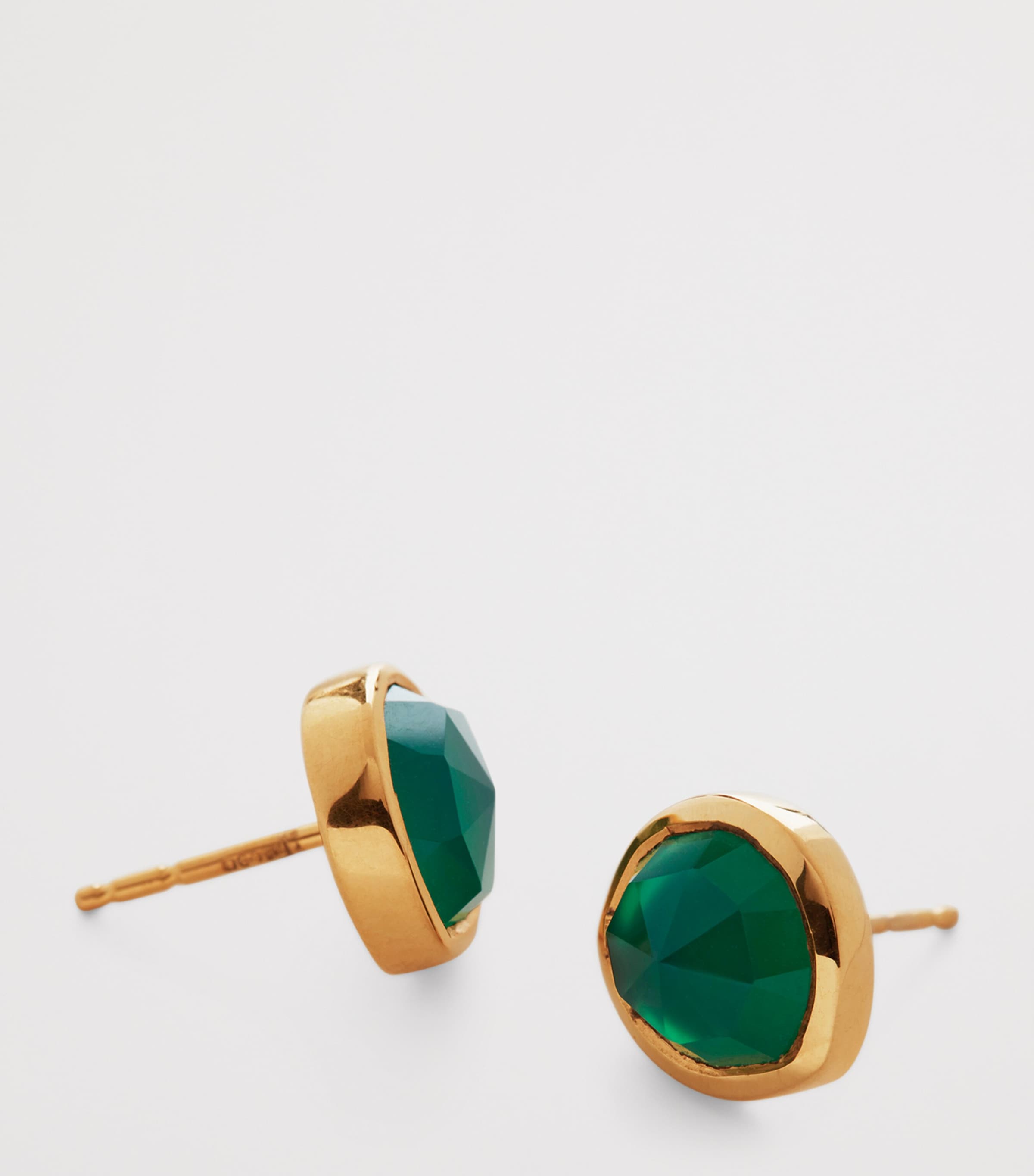 Monica Vinader Gold Vermeil and Onyx MV Siren Stud Earrings Gold Vermeil Image 2