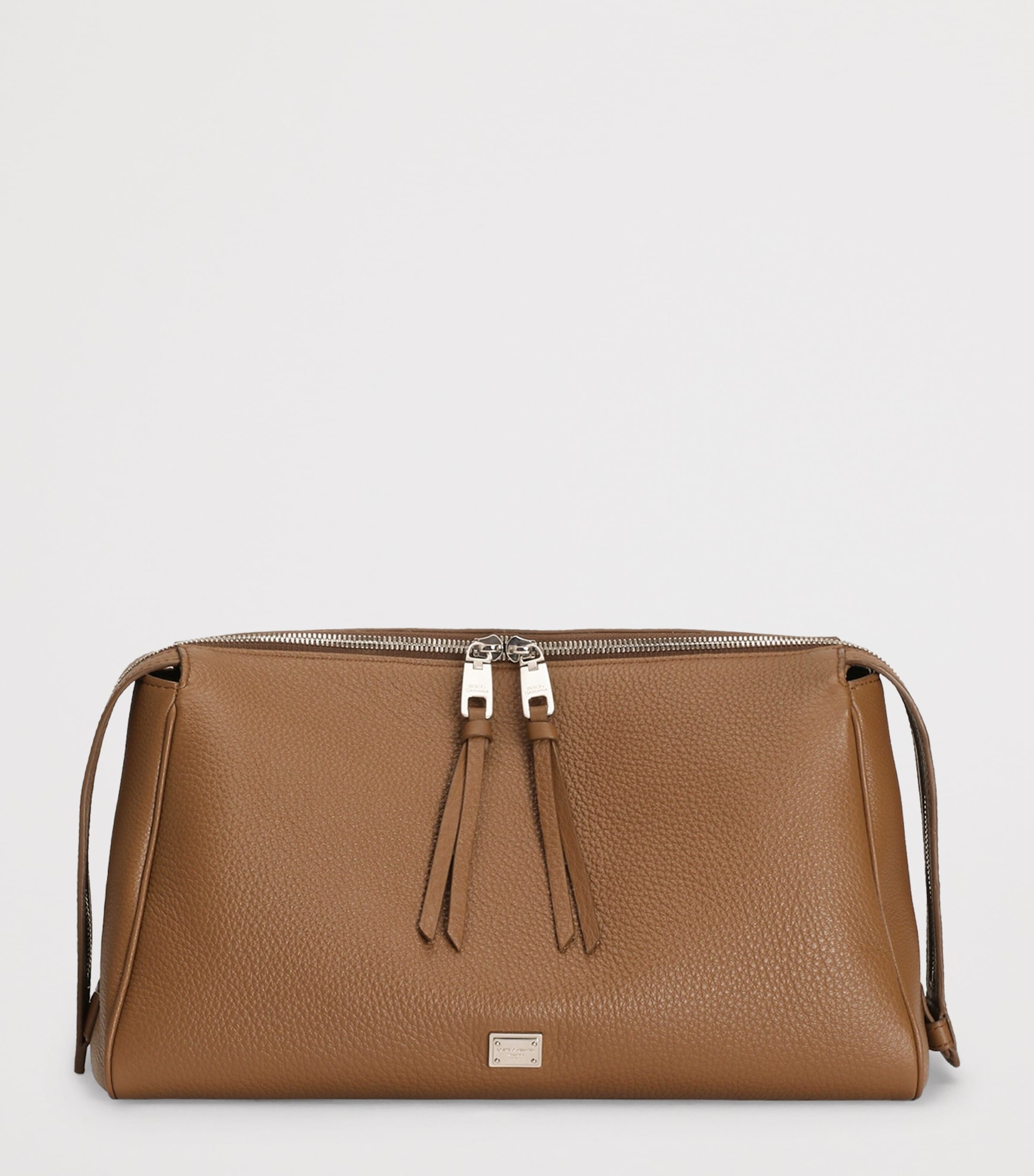 Dolce&Gabbana Calfskin Vittoria Shoulder Bag Caramello Image 3