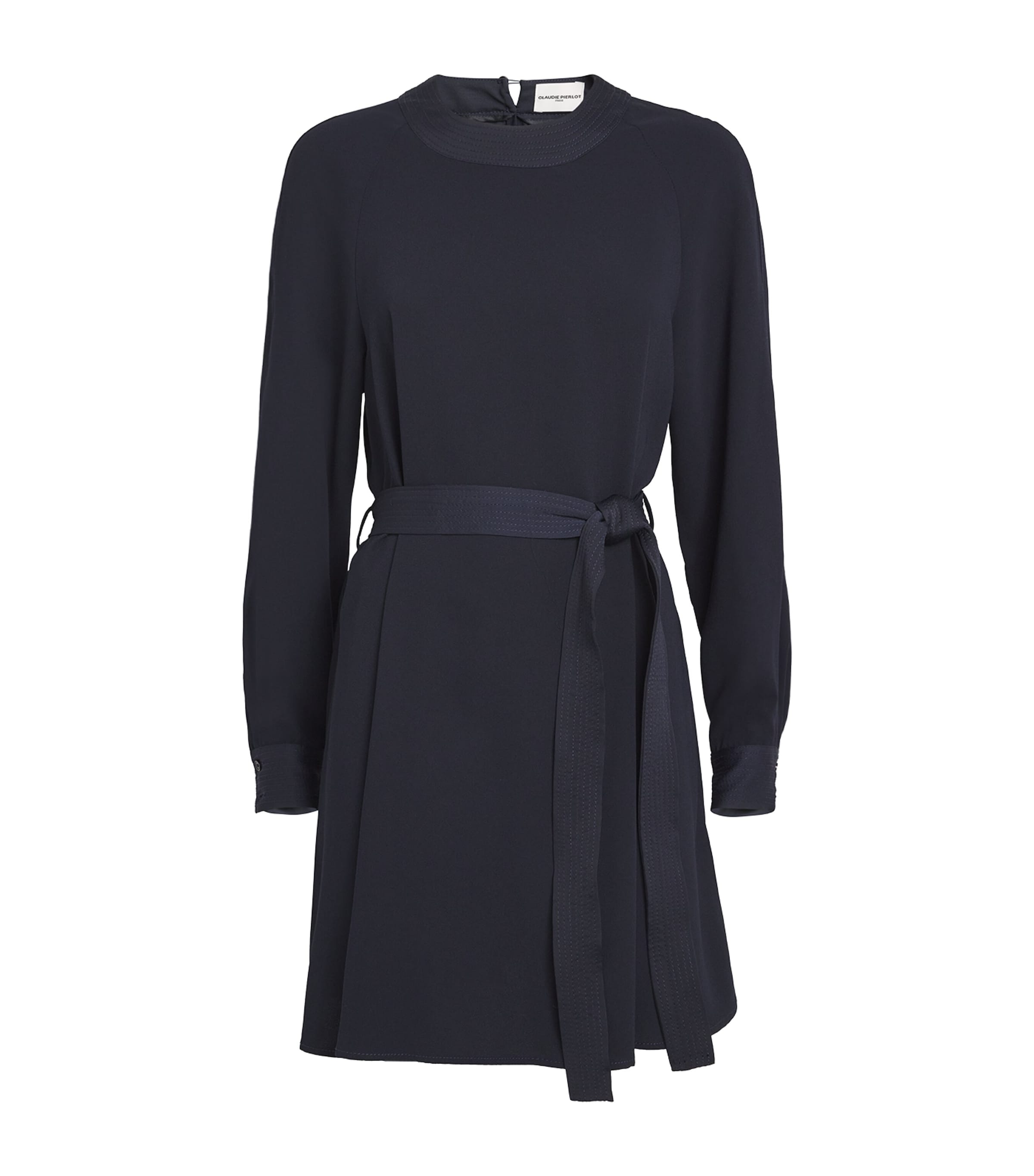 Claudie Pierlot Tie-waist Mini Dress In Blue