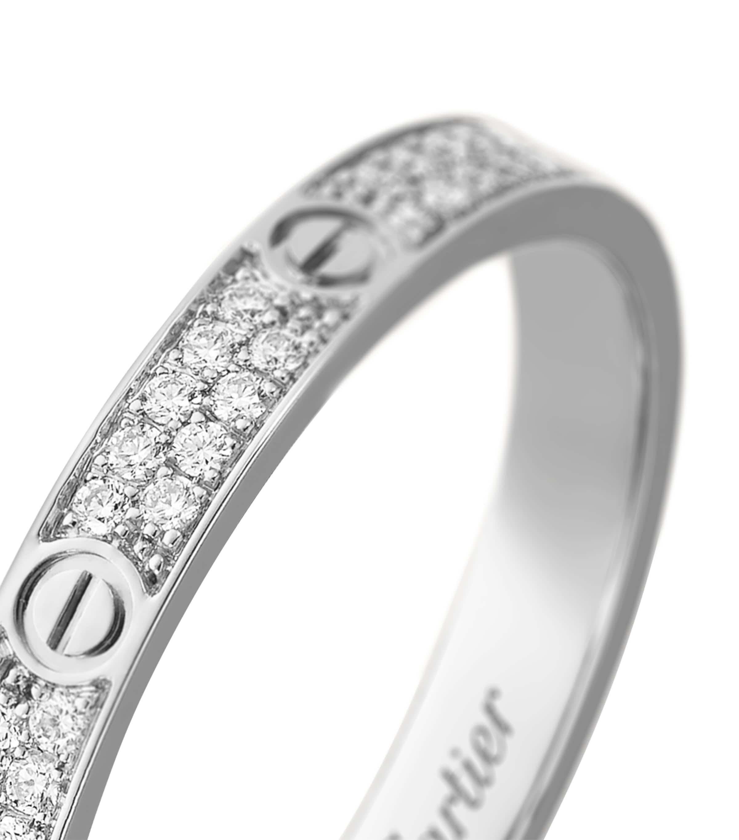 White Gold and Diamond LOVE Ring WHITE GOLD Image 6