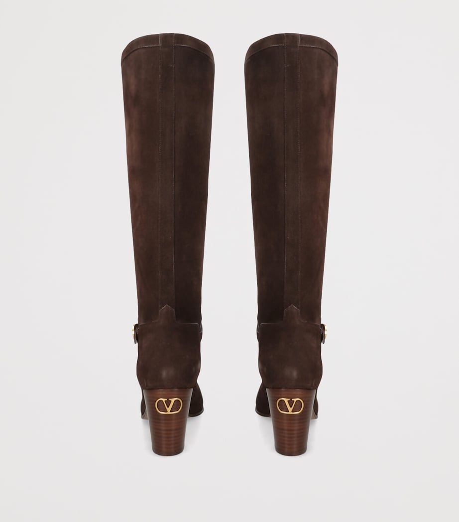 Suede Pattie Knee-High Boots 75 DARK BROWN Image 2