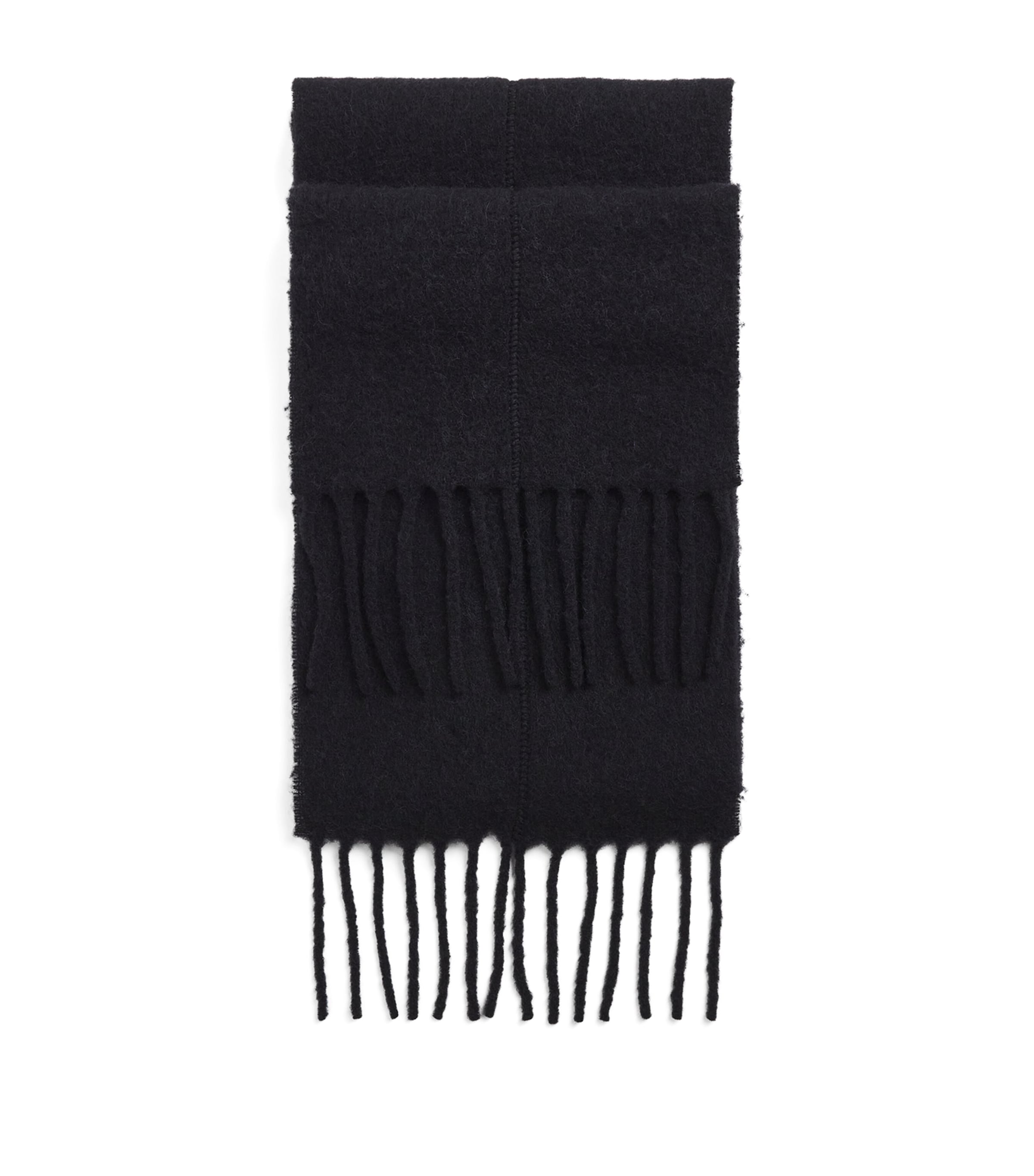 Claudie Pierlot Wool-alpaca-blend Fringed Scarf In Black