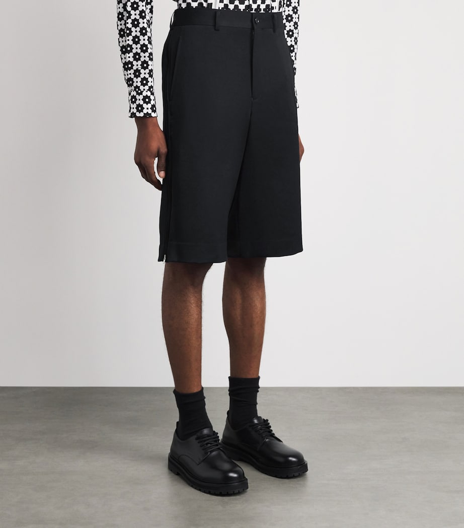 Comme Des Garçons Homme Plus Mens Wool Zip-Up Chino Shorts Black Image 4