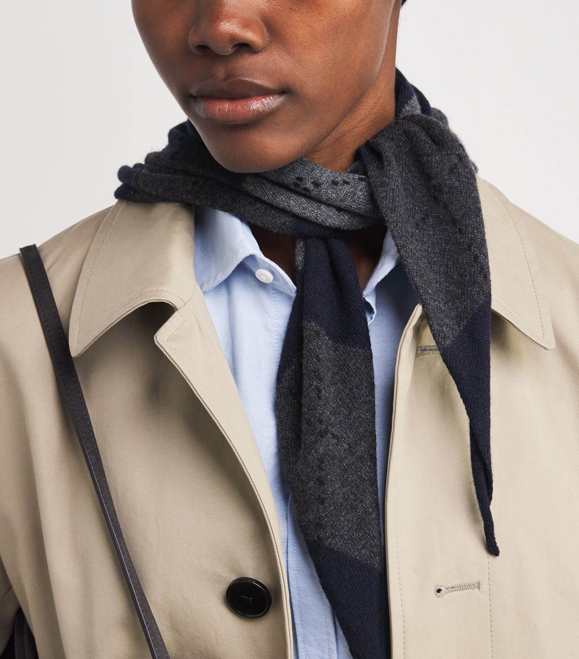 Cashmere Argyle Clan Bandana JU1613 DARK NAVY Image 2