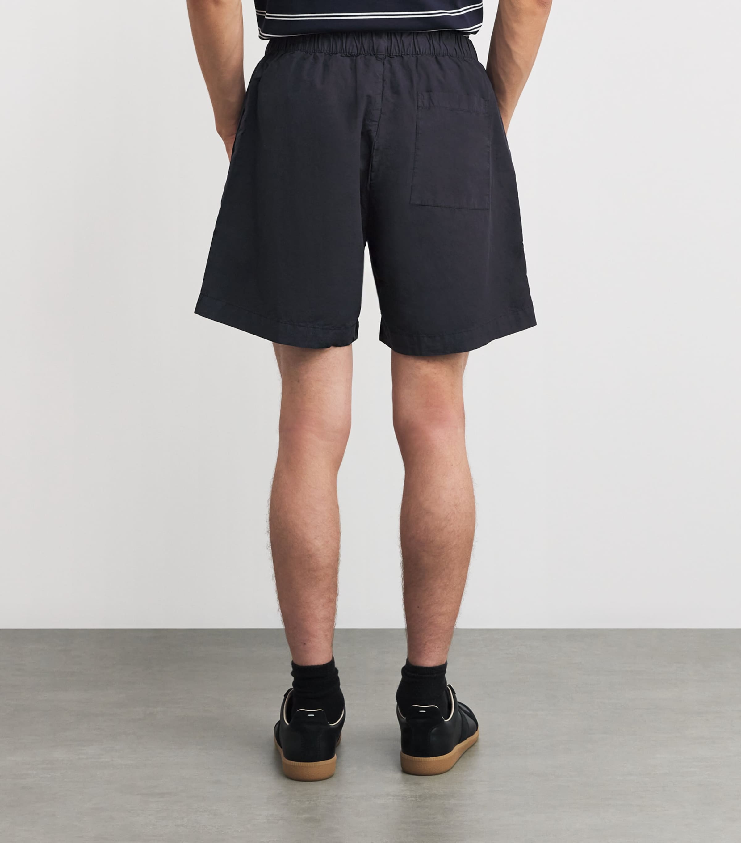 Norse Projects Mens Cotton-Lyocell Drawstring Shorts Dark Navy Image 4