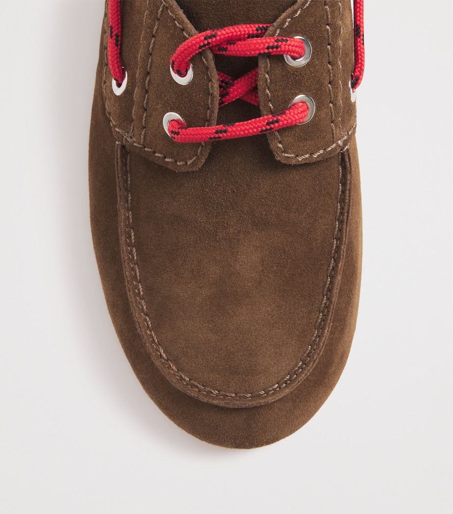 Suede Boat Shoes BROWN Image 5