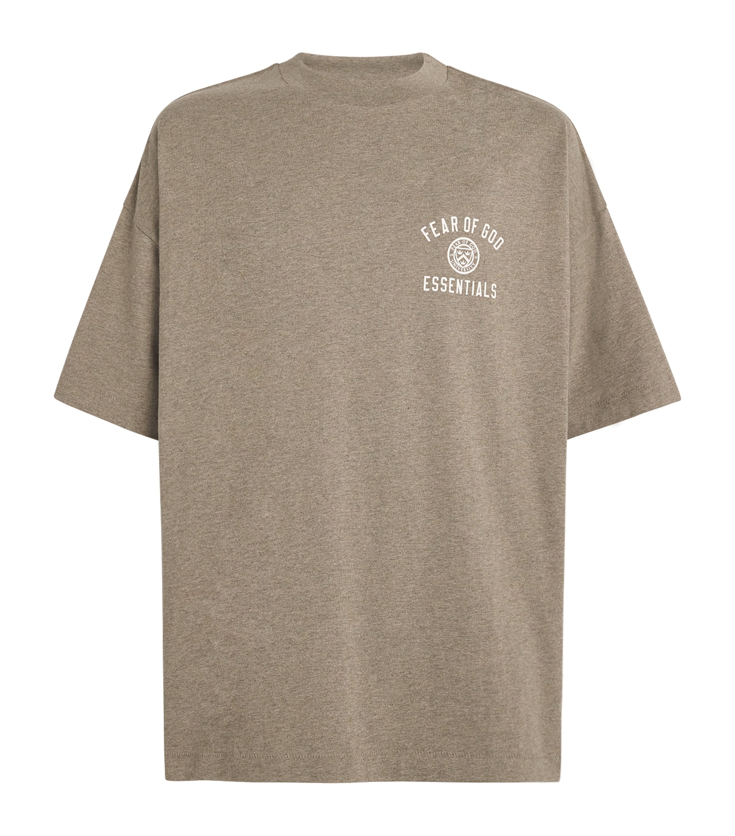 Essentials Heather Grey Minimalist Crew Neck T-shirt In Grey