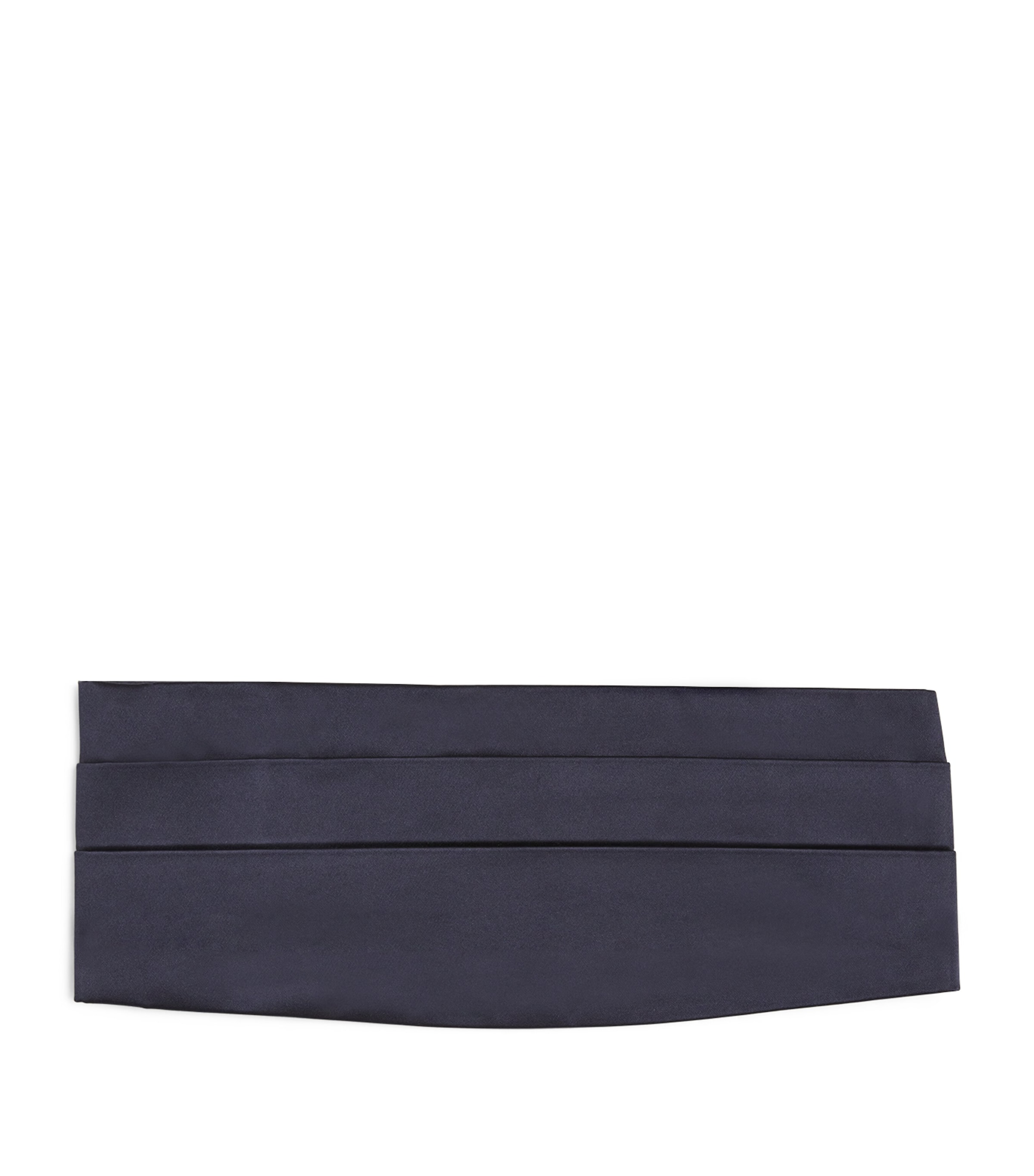 Shop Giorgio Armani Silk Cummerbund In Blue