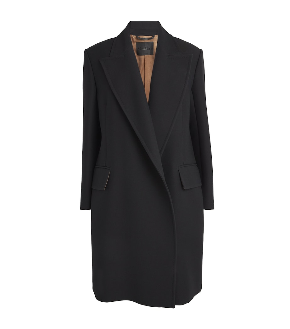 Wool-Silk Tailored Coat BLACK Image 1