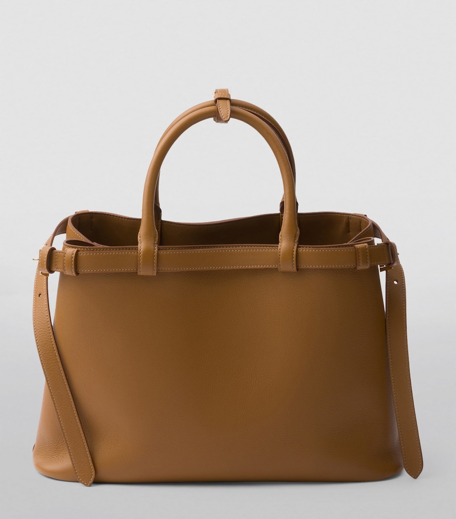 Medium Leather Buckle Tote Bag F03BH Image 3