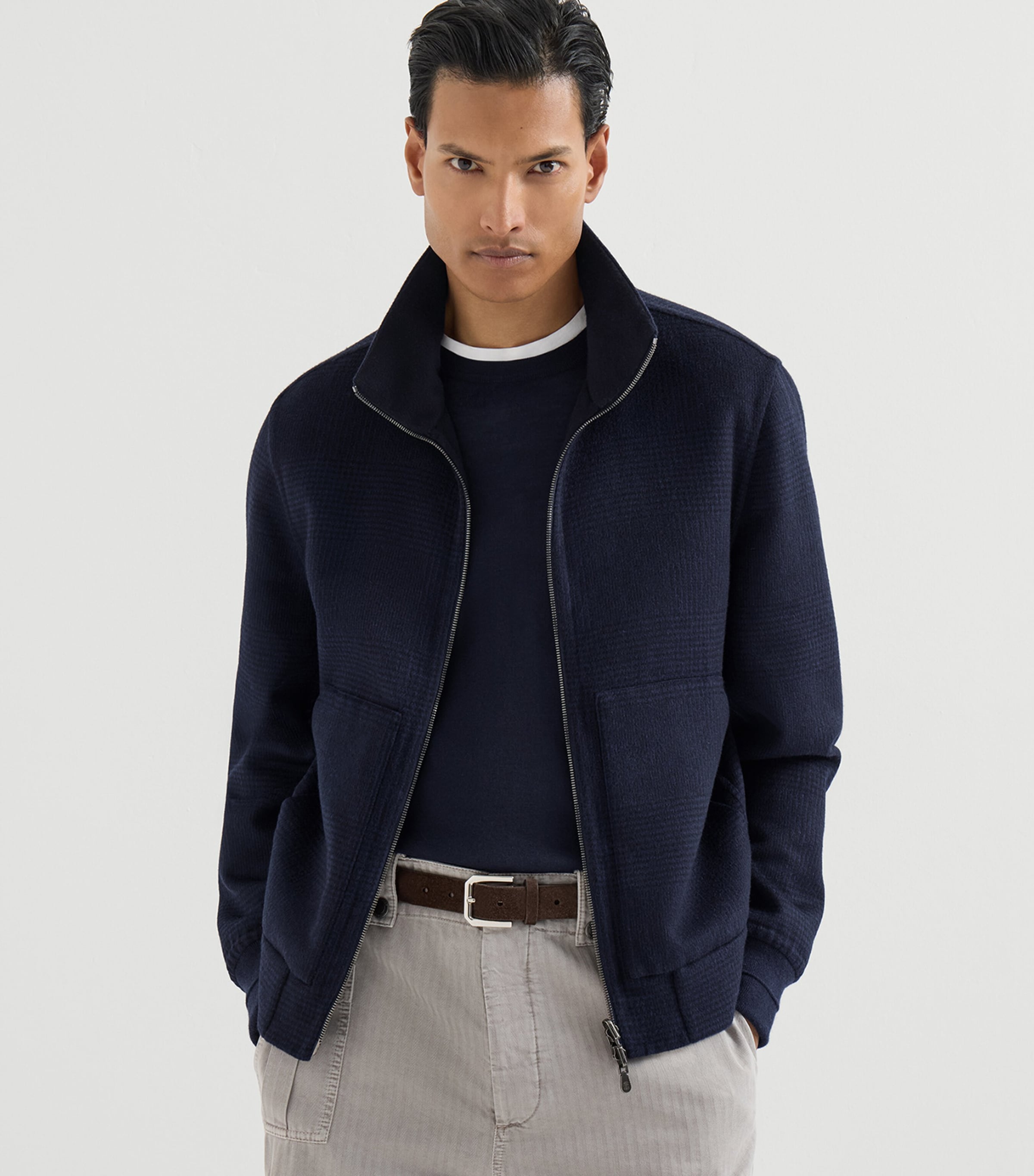 Brunello Cucinelli Mens Cashmere-Silk Crew-Neck Sweater Image 4