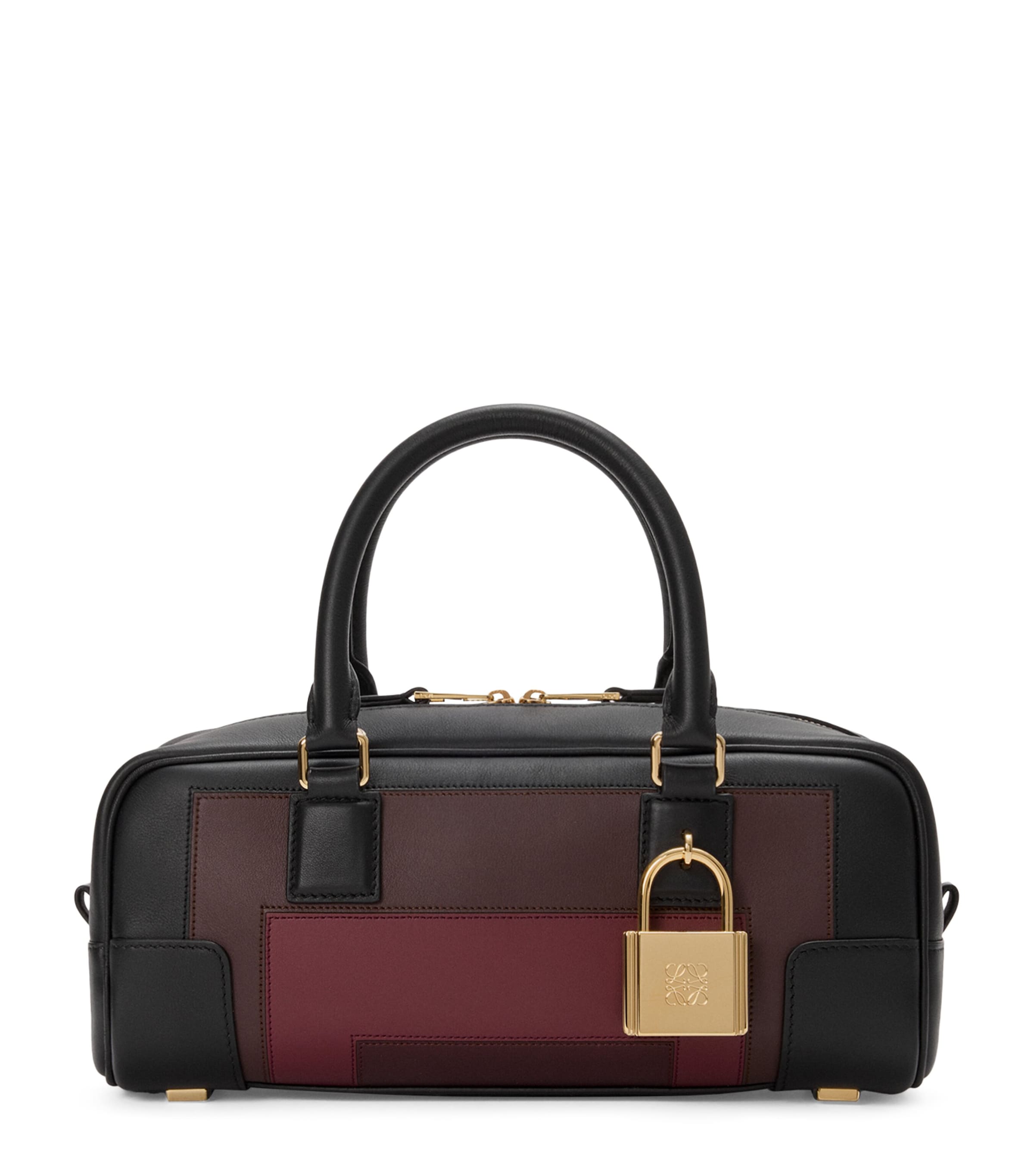 Loewe X Albers Leather Amazona 23 Top-handle Bag In Black