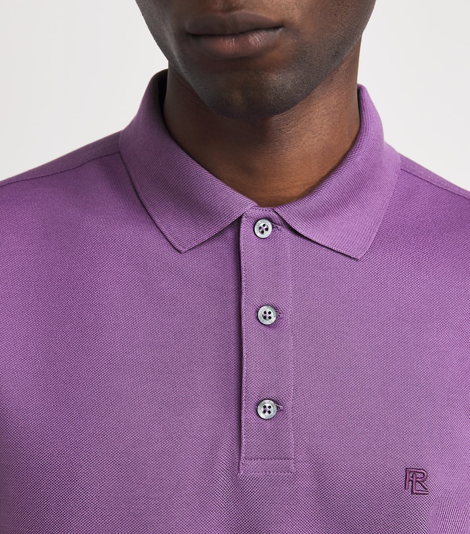 Cotton Embroidered Polo Shirt FIG PURPLE Image 6