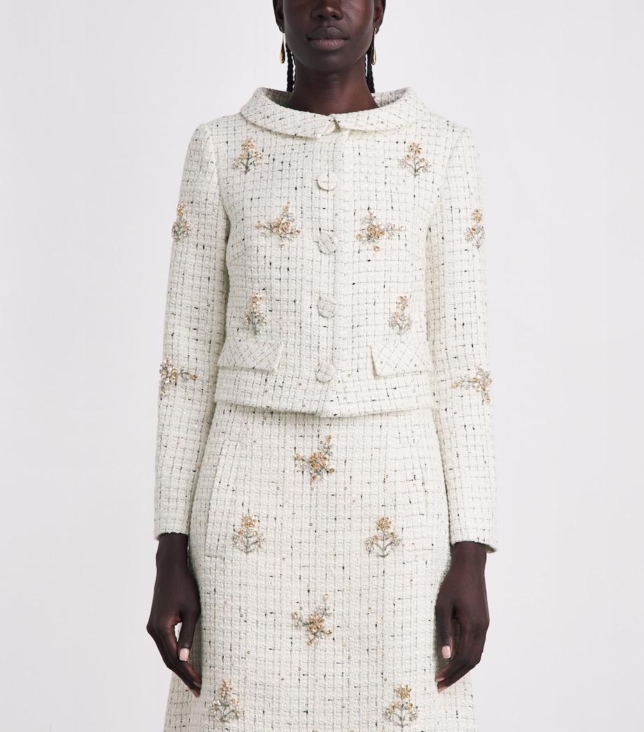 Huishan Zhang Womens Tweed Coco Jacket White Image 4