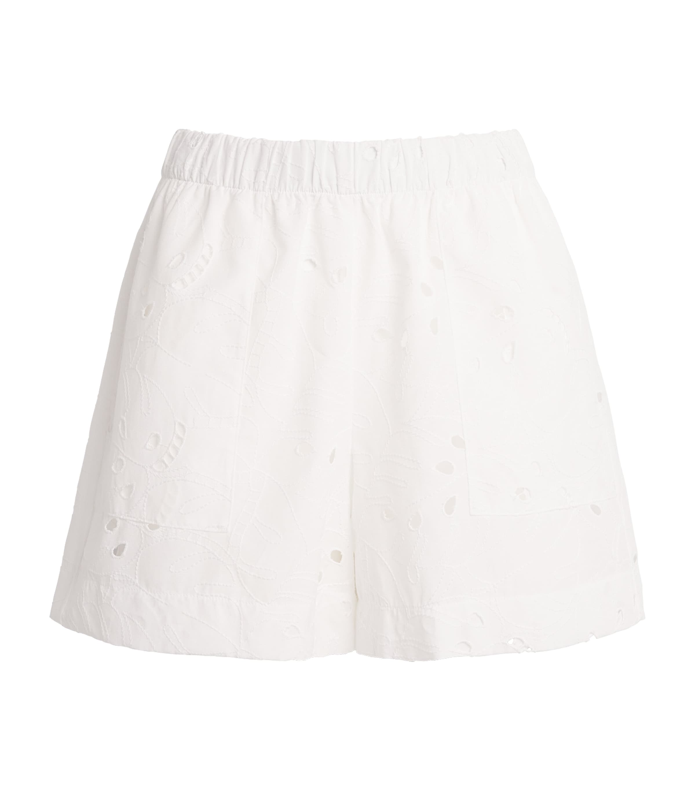 Shan Womens Broderie Lace Shorts Blanc/white Image 1
