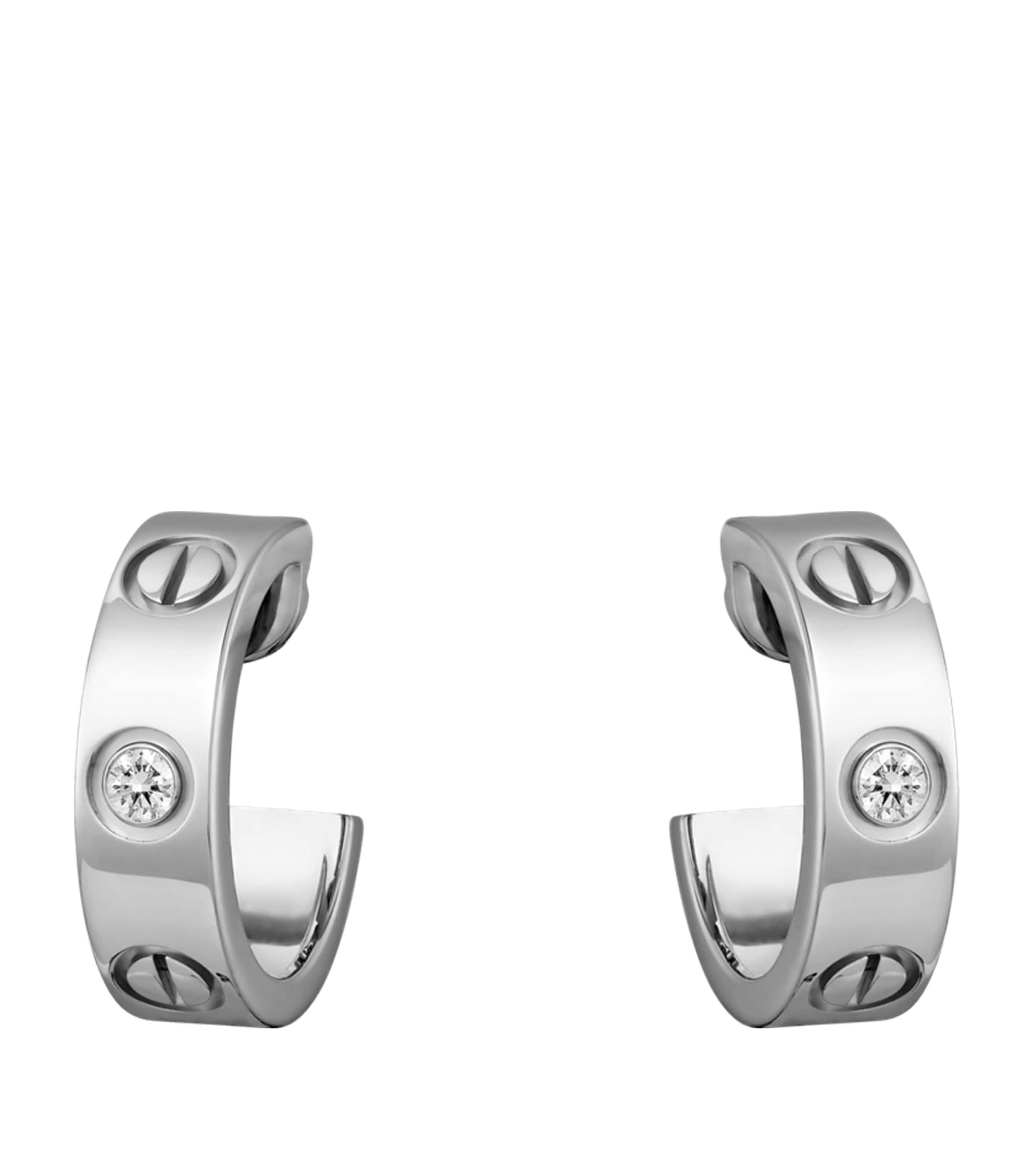Cartier White Gold and Diamond LOVE Hoop Earrings White Gold Image 1