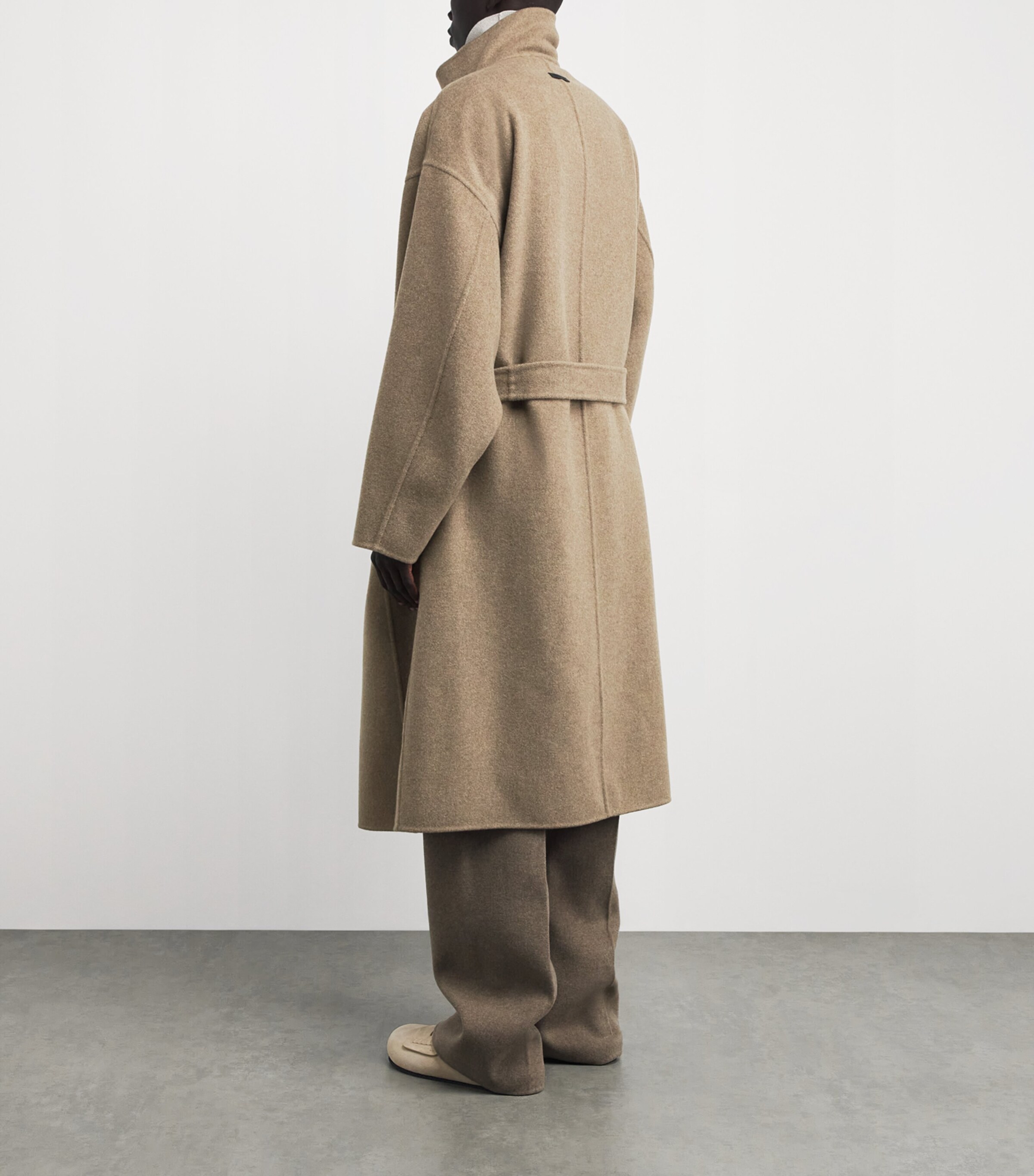 Wool-Cashmere Asymmetic Overcoat WALNUT Image 4
