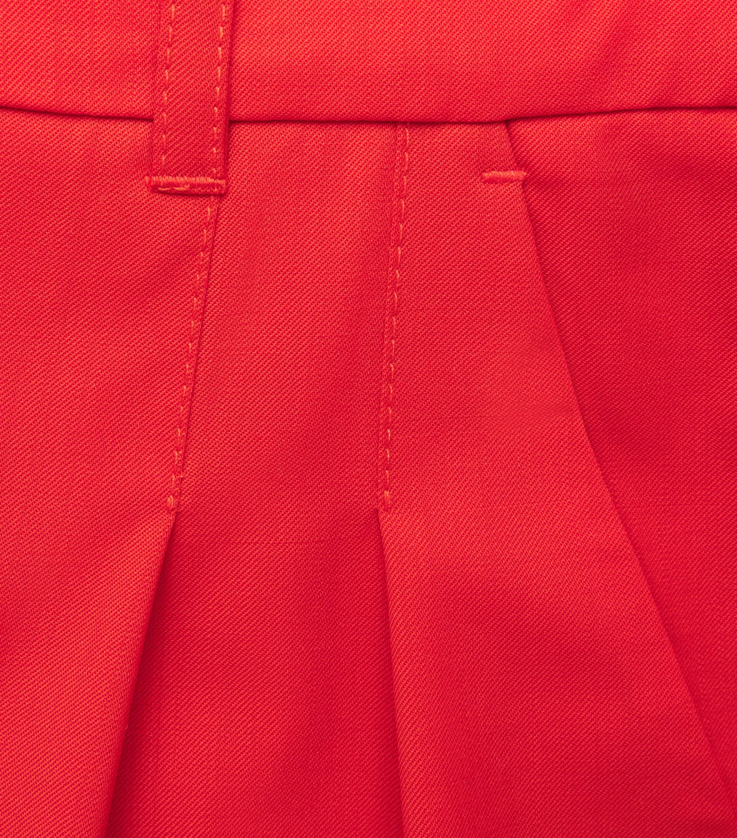 Wool Pleated Wide-Leg Trousers POPPY RED Image 5