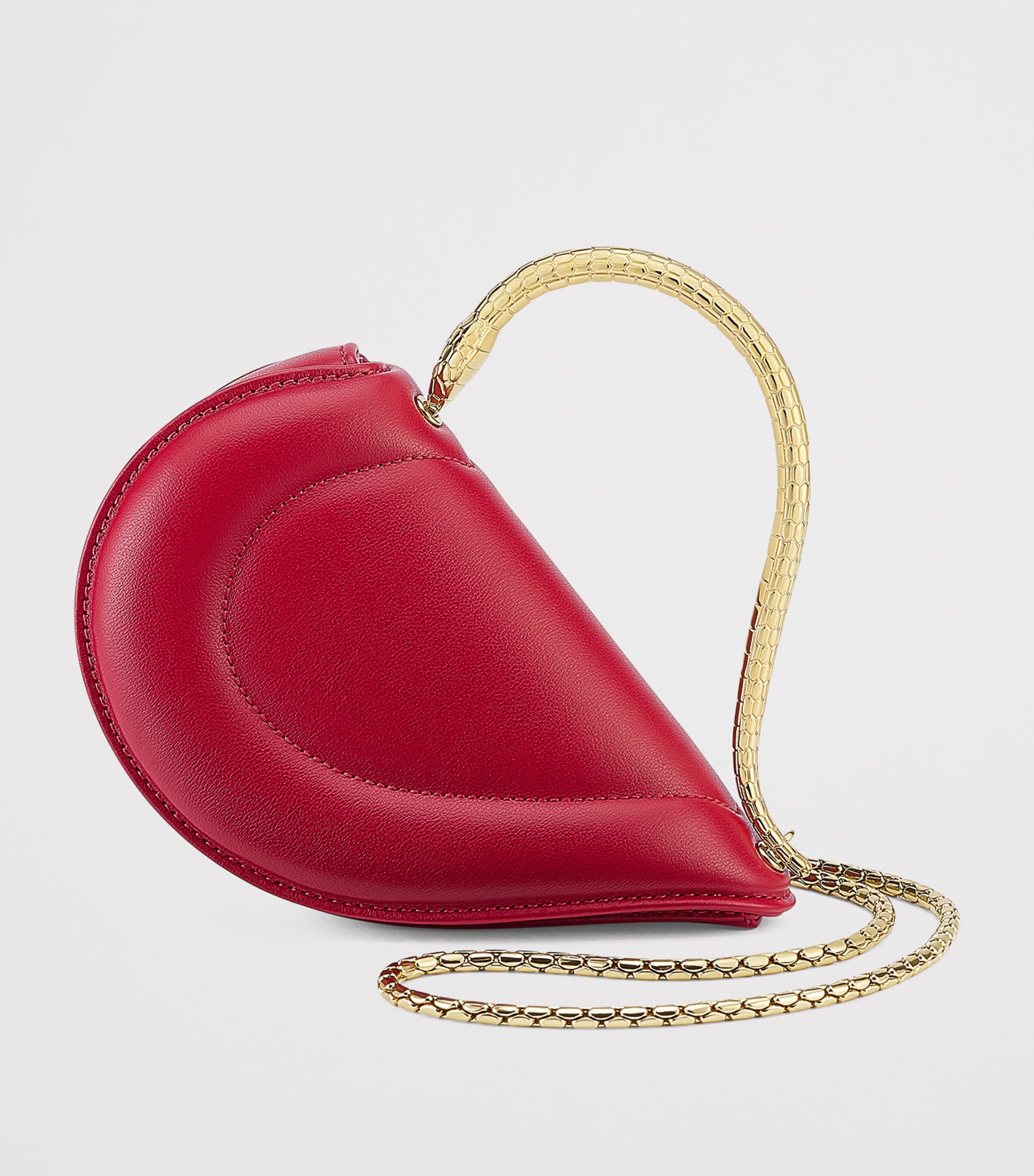 Leather Serpenti Cuore 1968 Top-Handle Bag RED MEDIUM Image 2