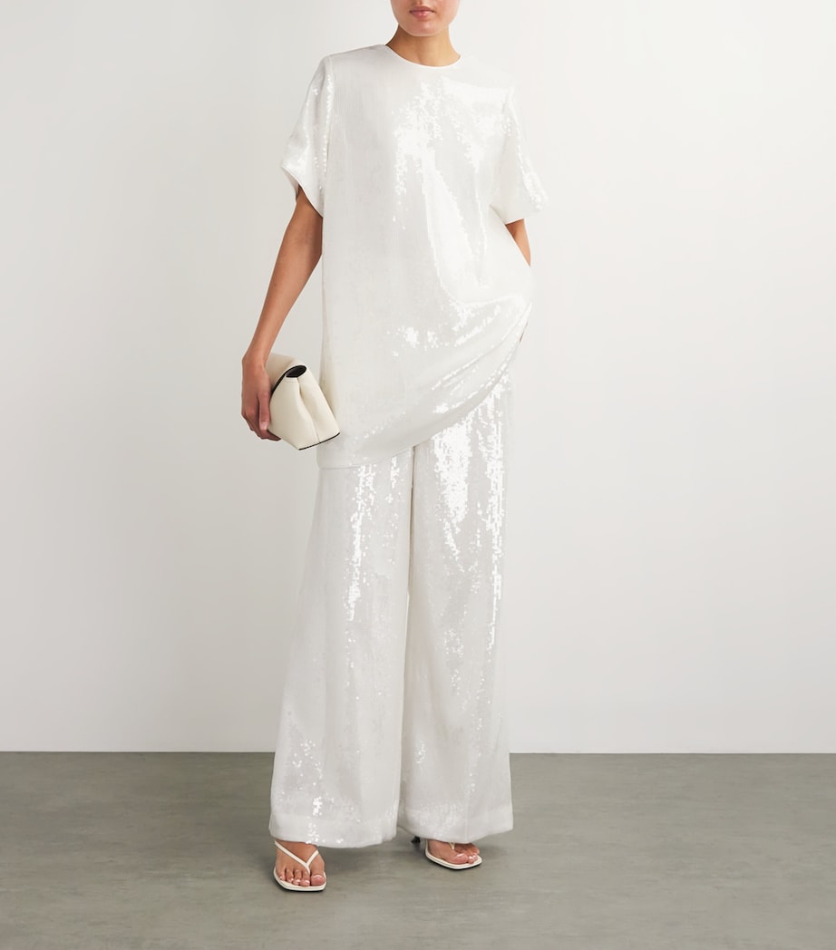 theory white sequin dress Recycled Sequins T-Shirt Dress