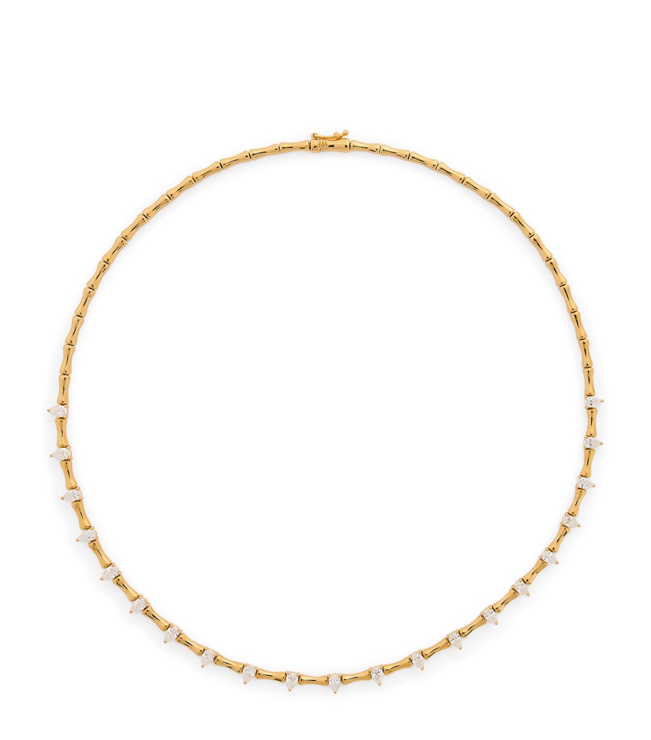 Yellow Gold and Diamond Bamboo Necklace YELLOW GOLD Image 1