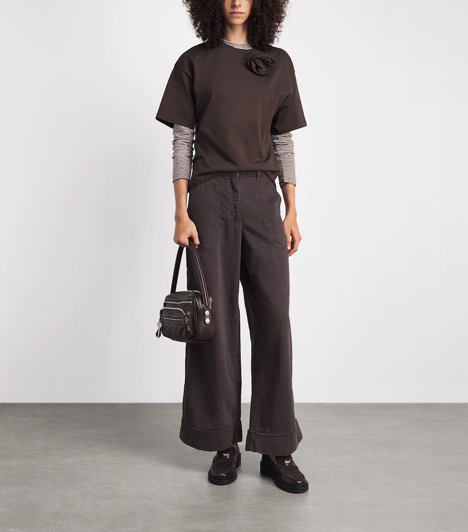 ME+EM Womens Cotton Trainer Grazer Trousers Cocoa Brown Image 2