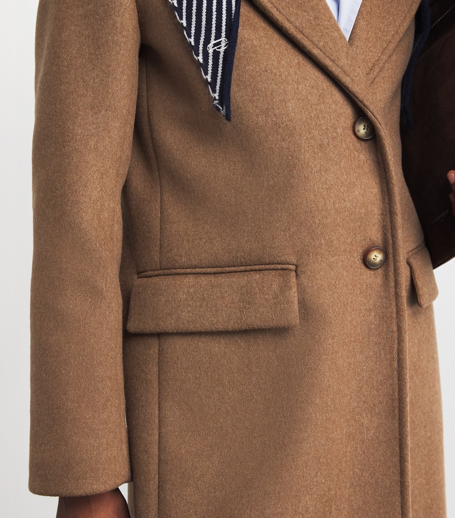 Wool-Blend Longline Coat DARK BEIGE Image 6