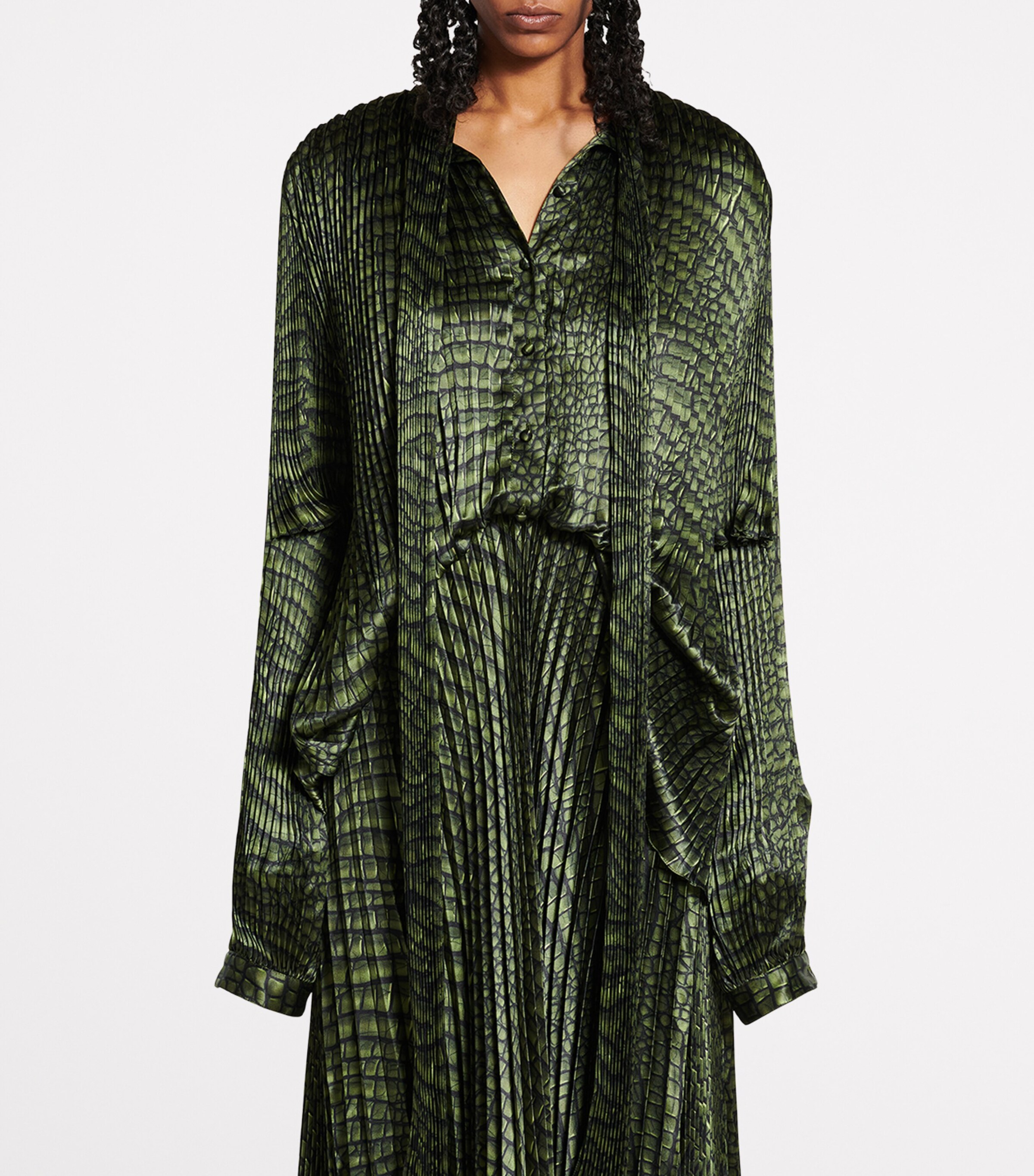 Balenciaga Layered Pleated Midi Dress Image 6