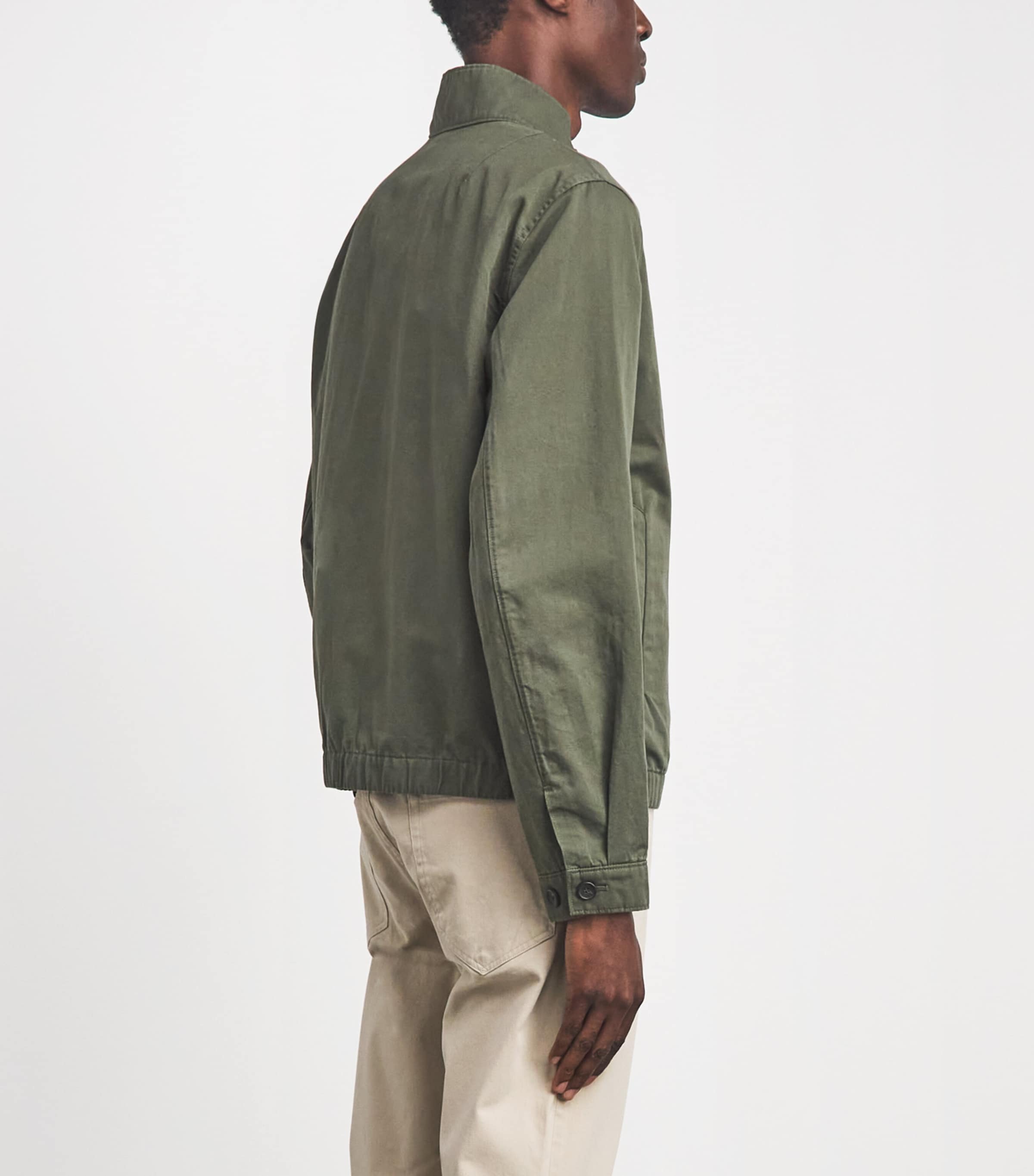 Vince Mens Cotton-Linen Bomber Jacket Coulter Green Image 5