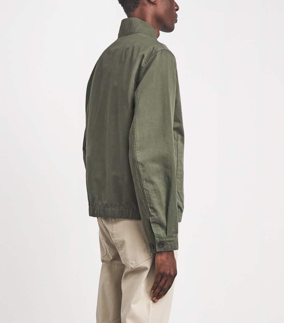 Vince Mens Cotton-Linen Bomber Jacket Coulter Green Image 5