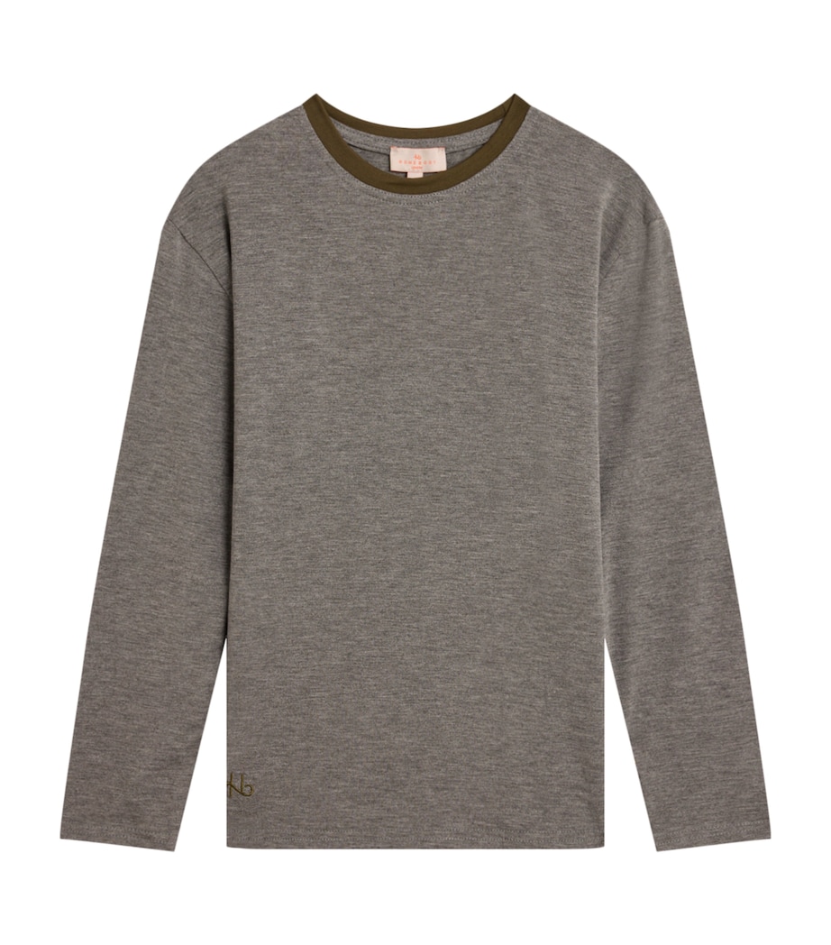 Contrast-Trim Long-Sleeve T-Shirt (4-16 Years) MD GREY JUNGL Image 1