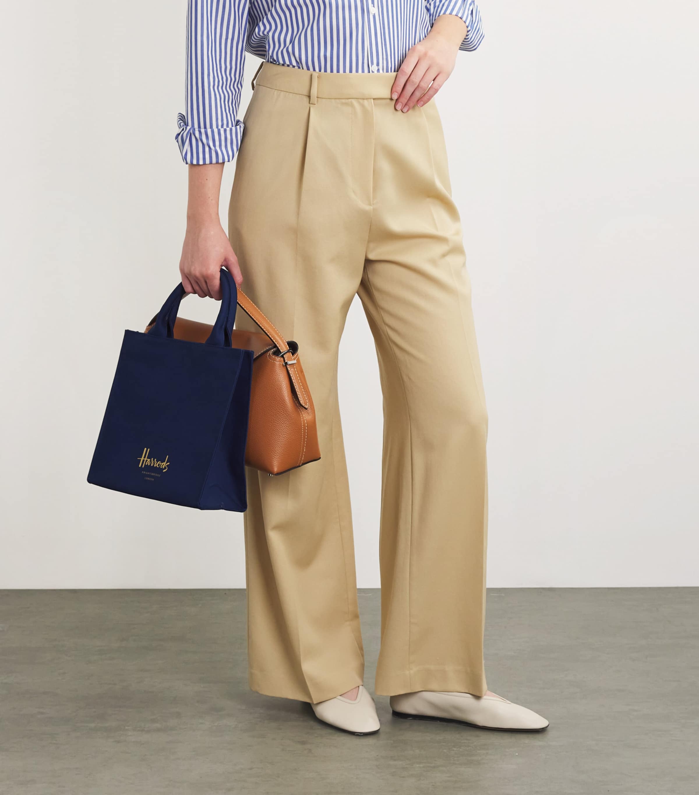 Small Cotton Logo Tote Bag NAVY Image 5