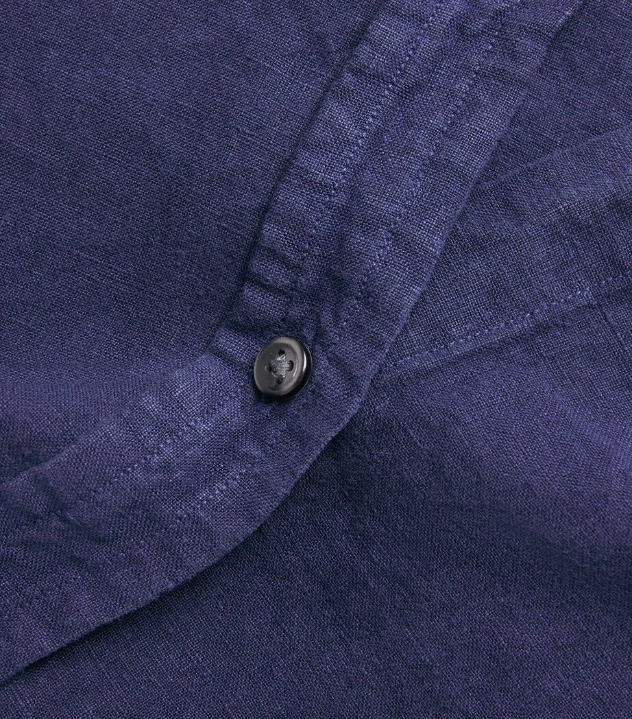 Polo Ralph Lauren Mens Linen Custom-Fit Shirt Newport Navy Image 6