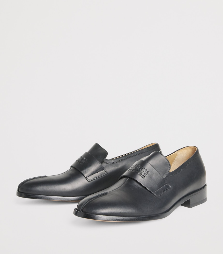 Leather Debossed Logo Loafers T8013 - BLACK Image 3