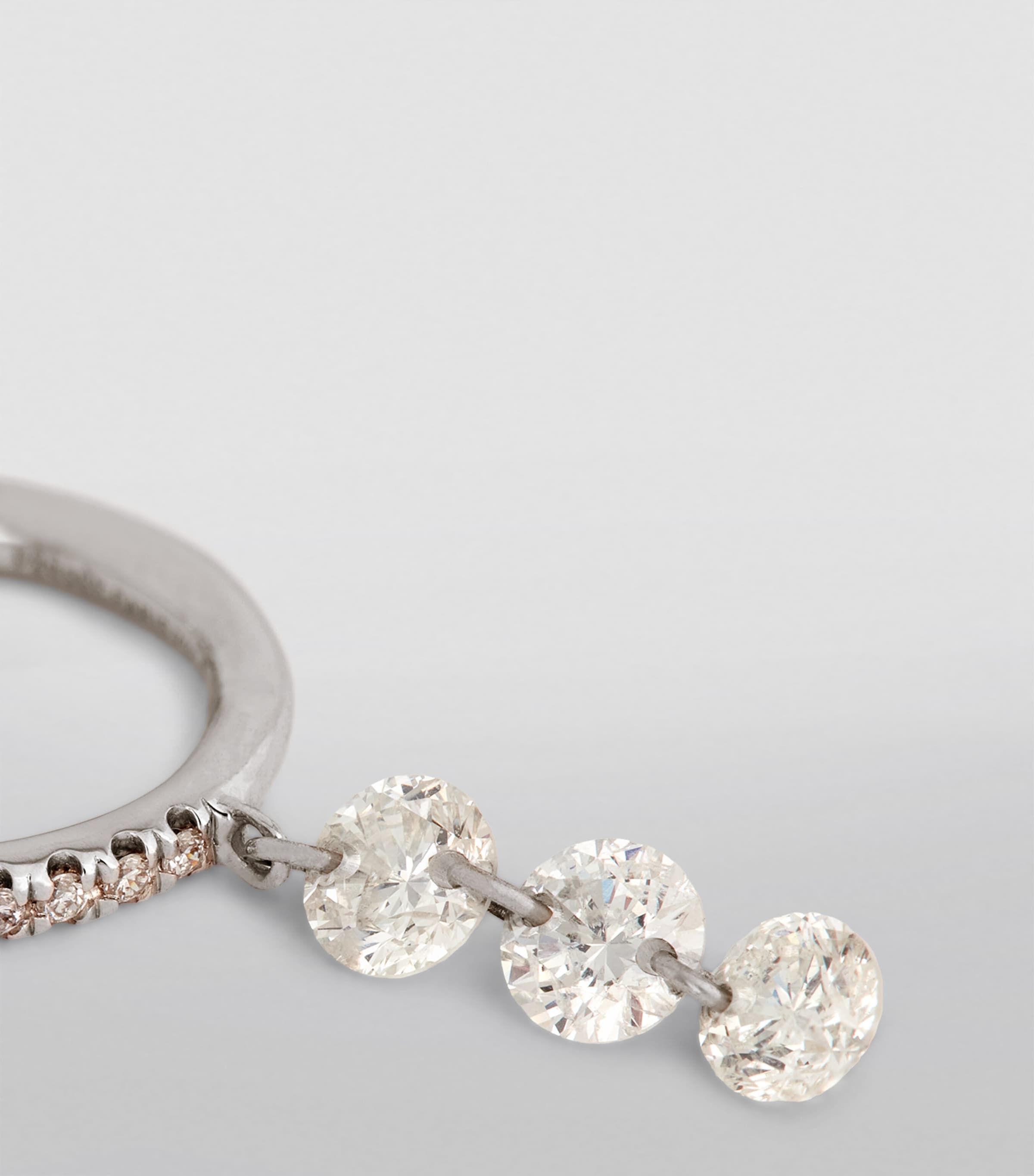 White Gold and Diamond Danaé Single Hoop Earring WHITE GOLD Image 6