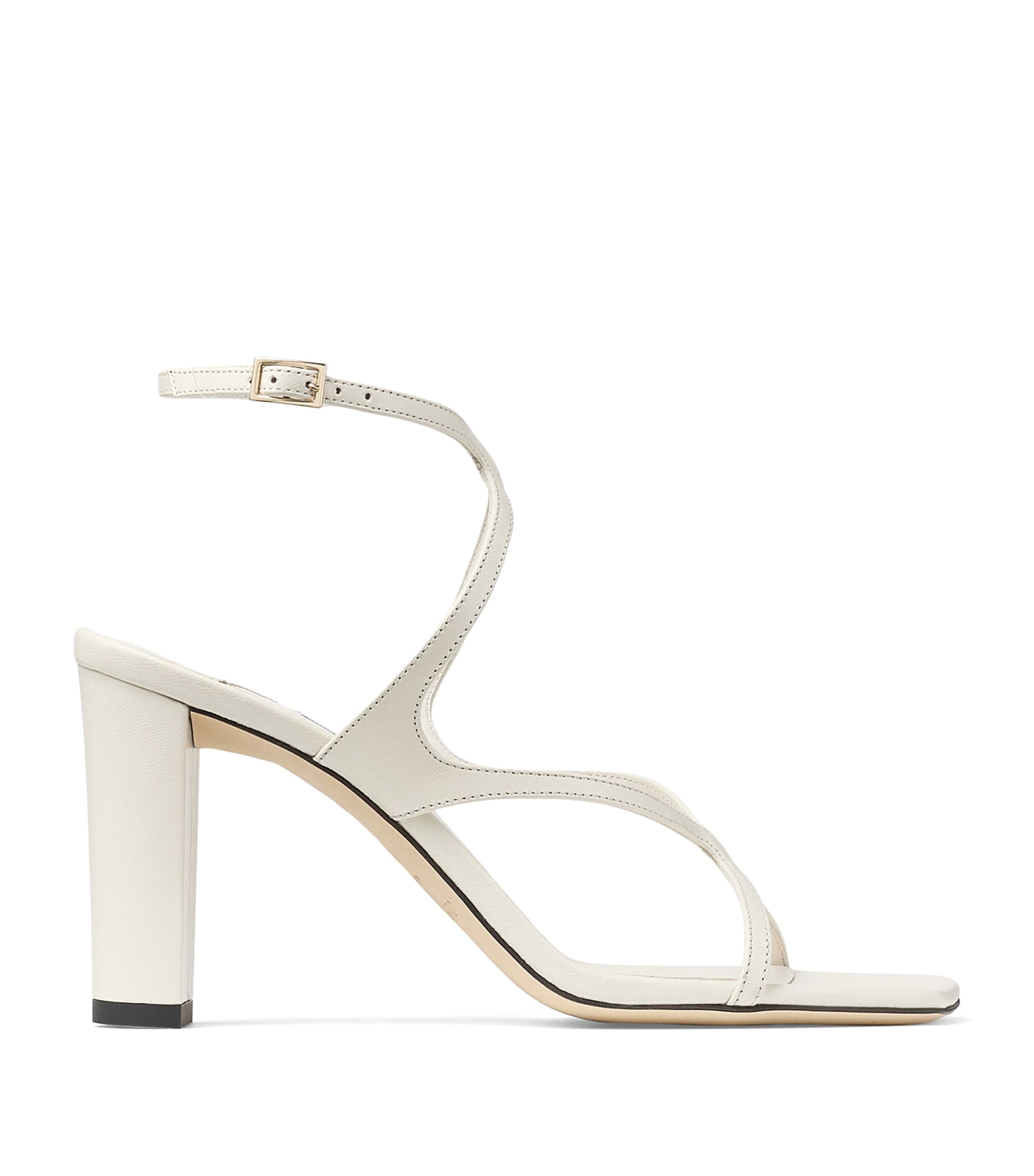 Jimmy Choo Azie 85 Leather Heeled Sandals In White